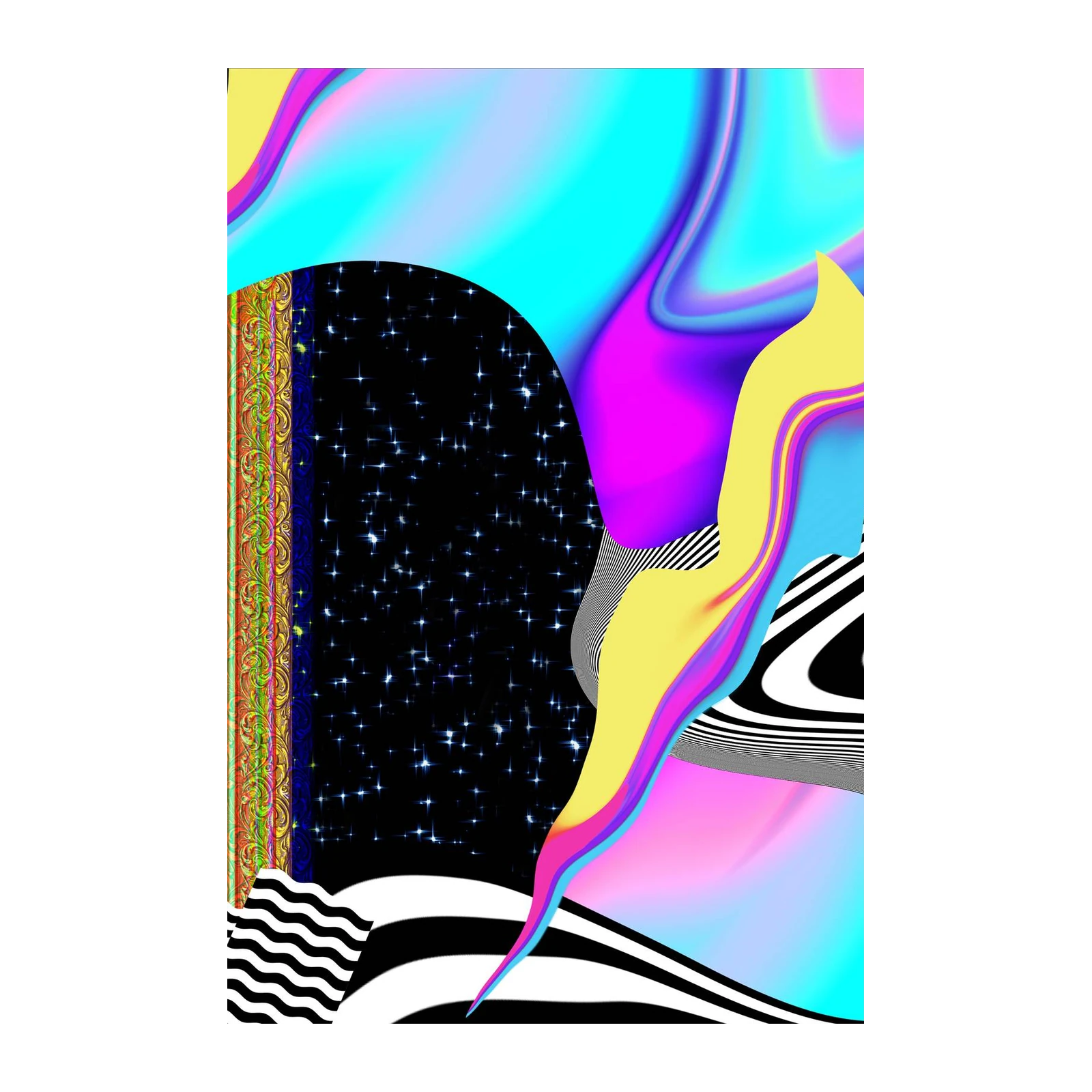 Cosmic Swirl Abstract Geometric Wall Art