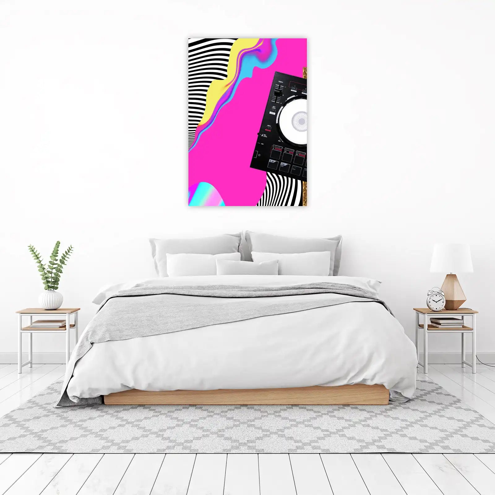 Vibrant DJ Deck Abstract Wall Art