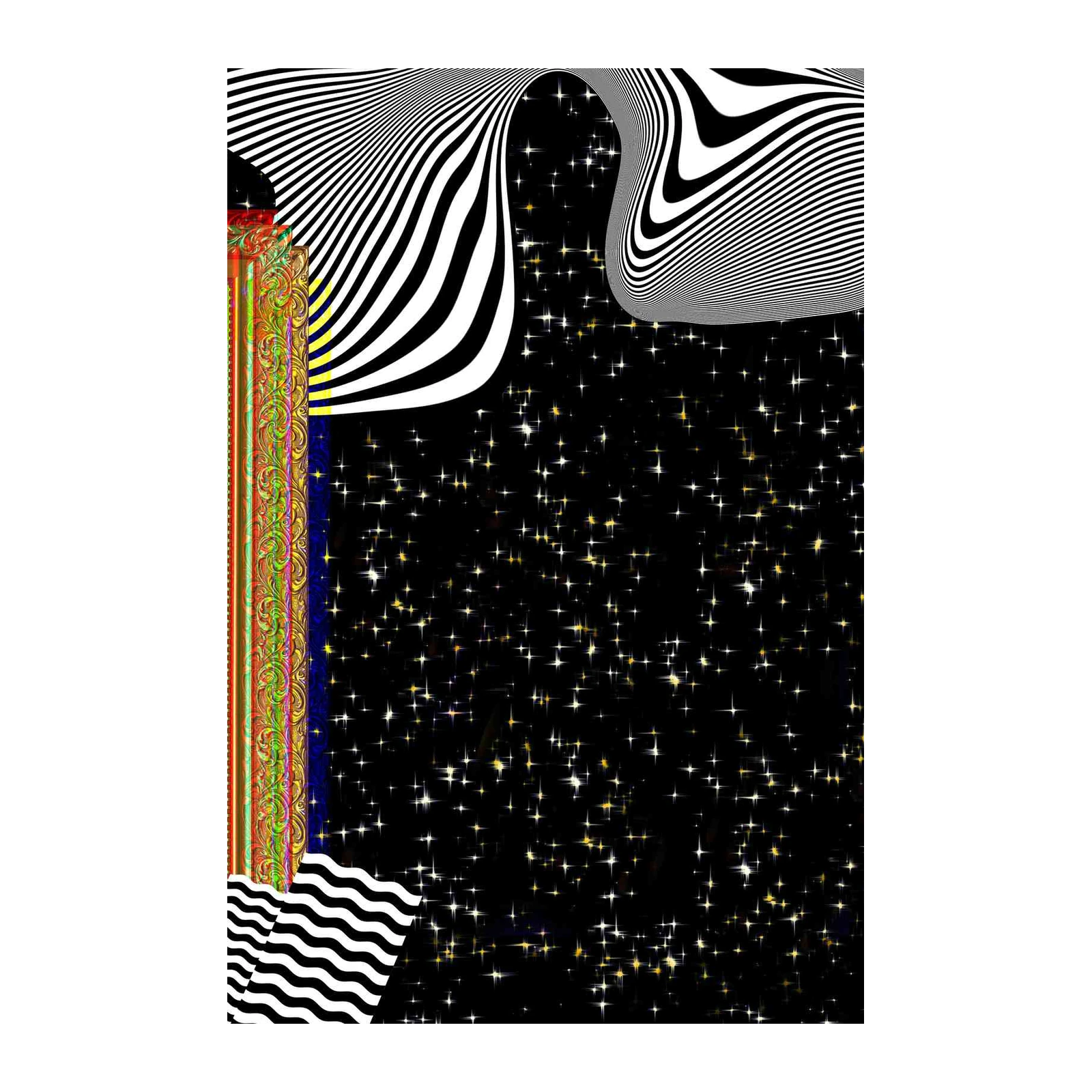 Abstract Starry Night Optical Illusion Wall Art