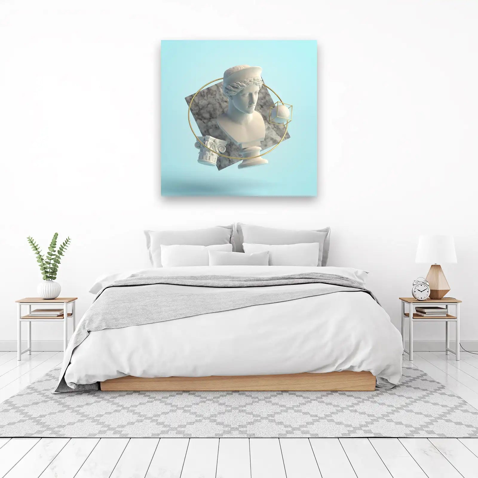 Classical Sculpture & Gold Accent Wall Art