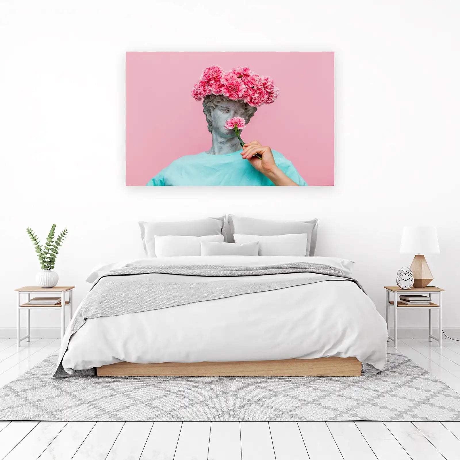 Modern Pink Floral Sculpture Wall Art