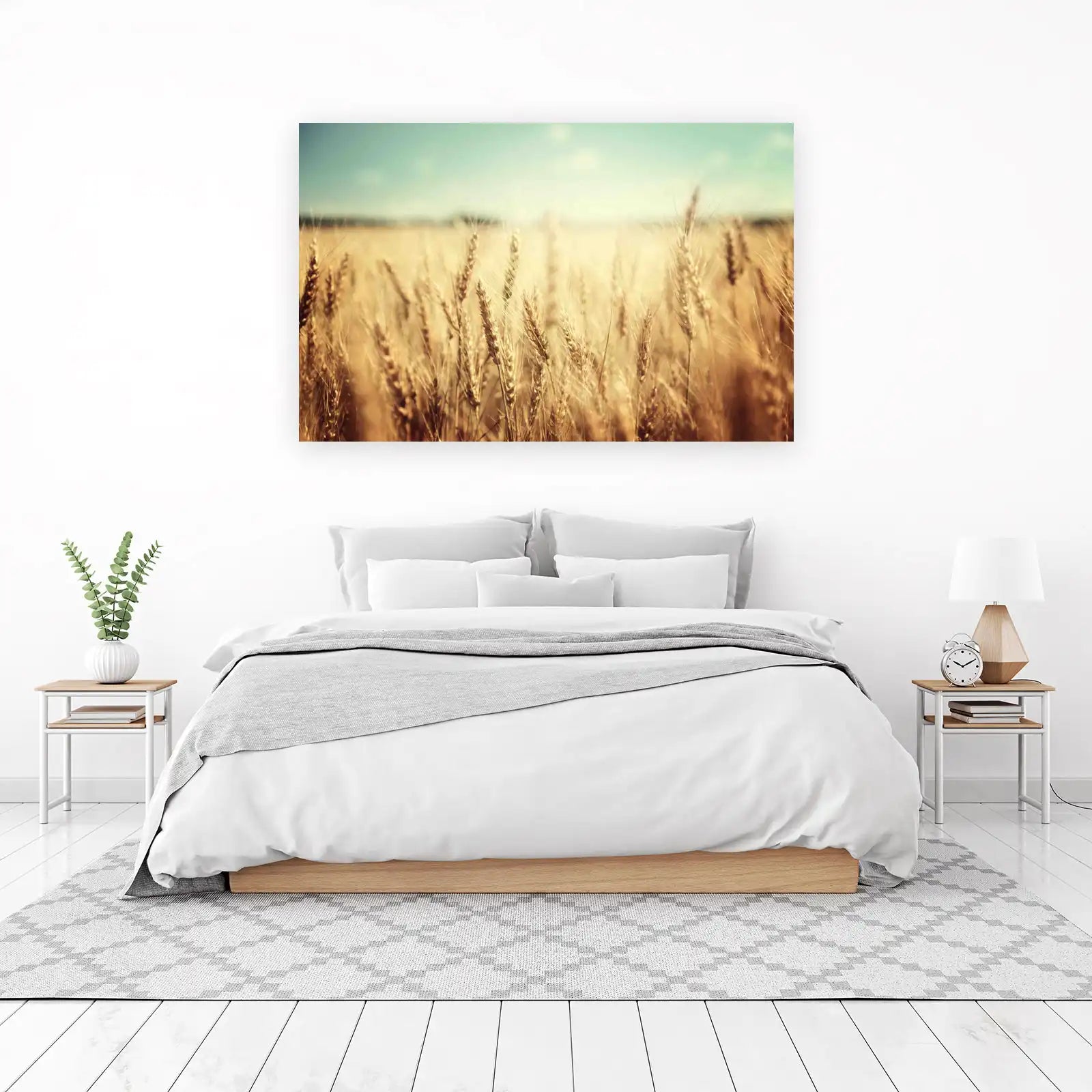 Golden Wheat Field Landscape Wall Art