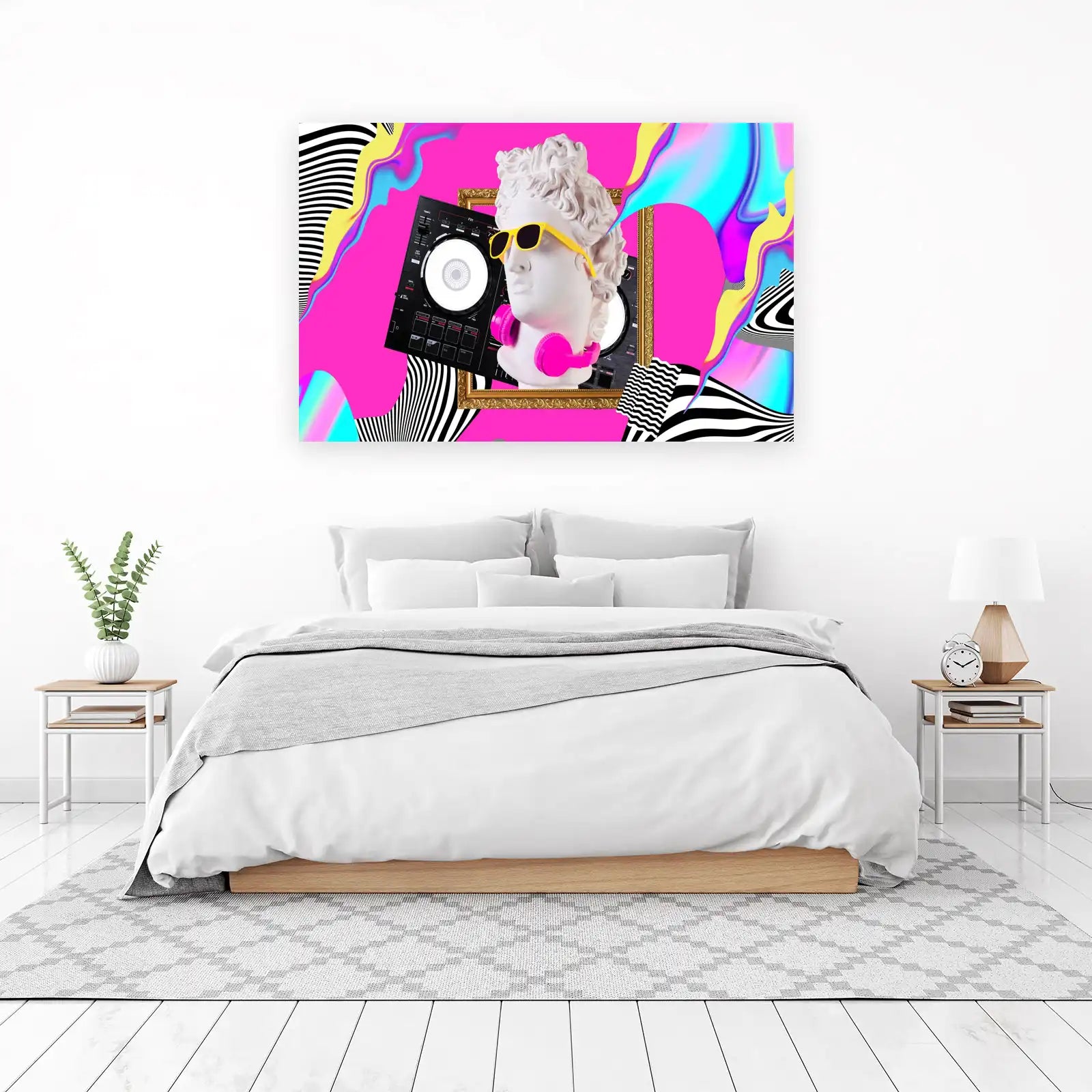 Retro DJ Statue Rave Wall Art