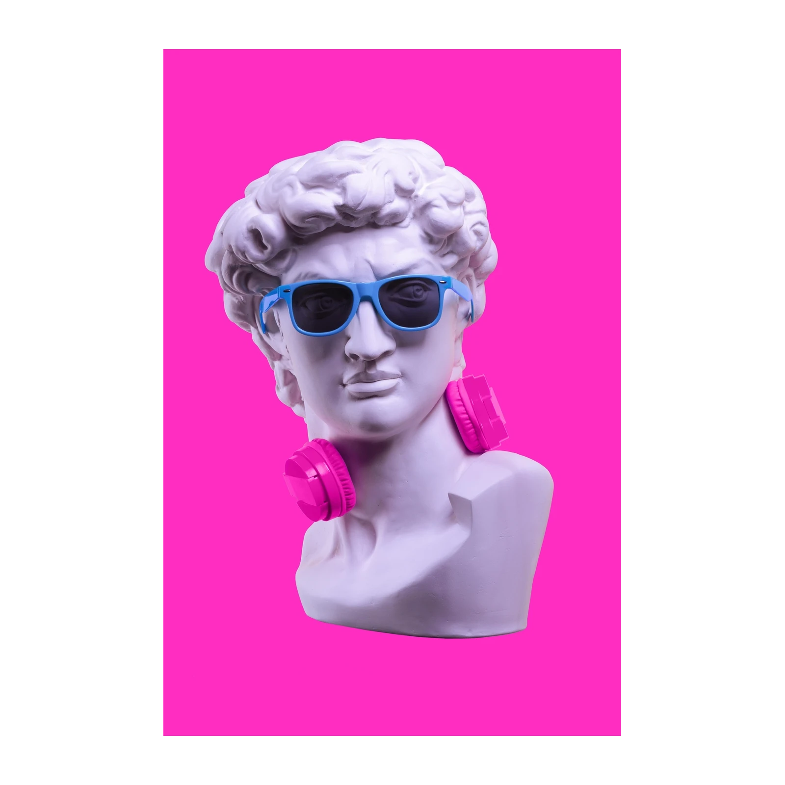 Cool David Statue Pink Vibes Wall Art