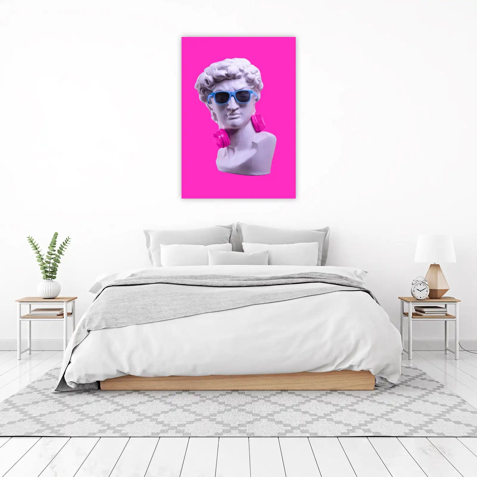 Cool David Statue Pink Vibes Wall Art