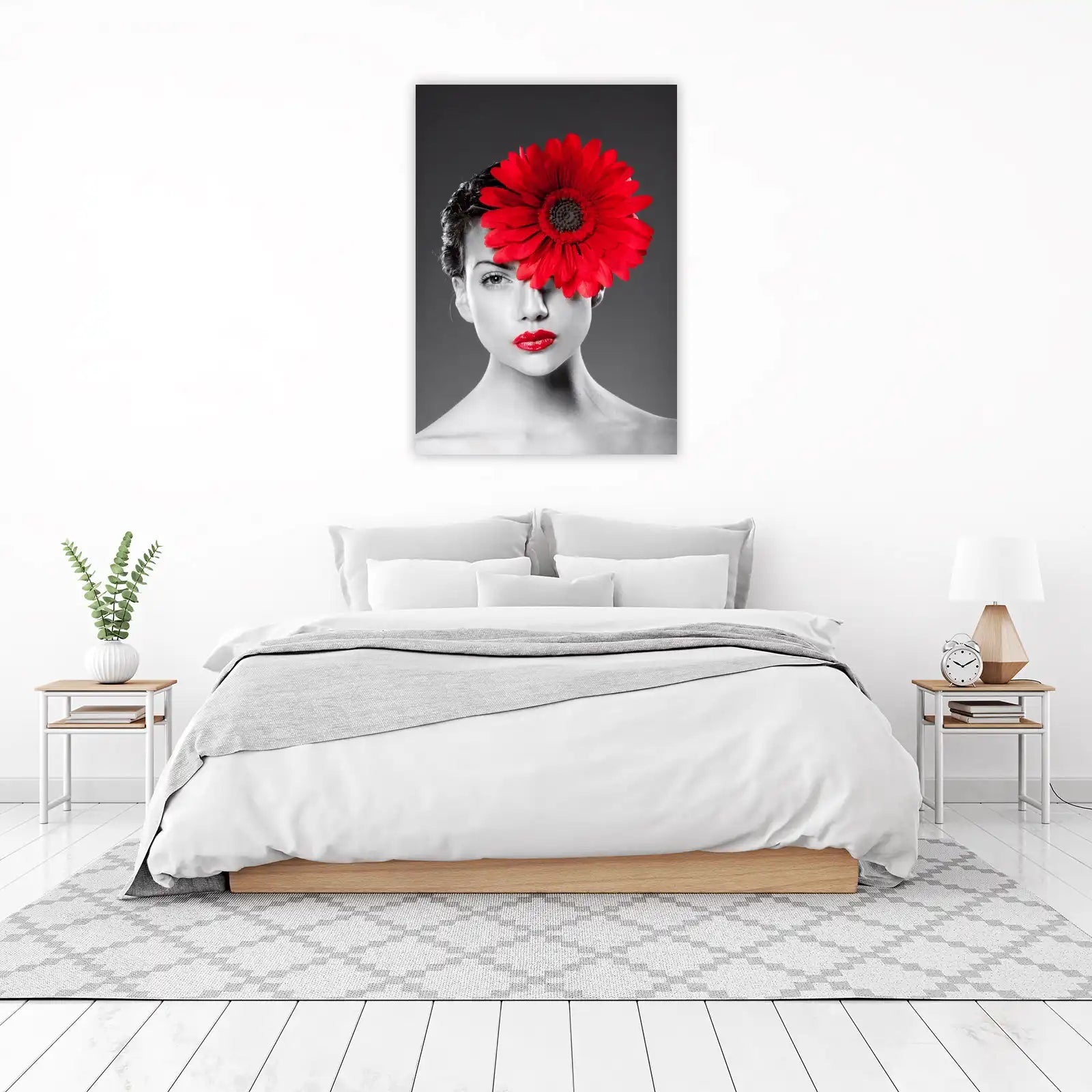 Bold Red Flower Portrait Wall Art
