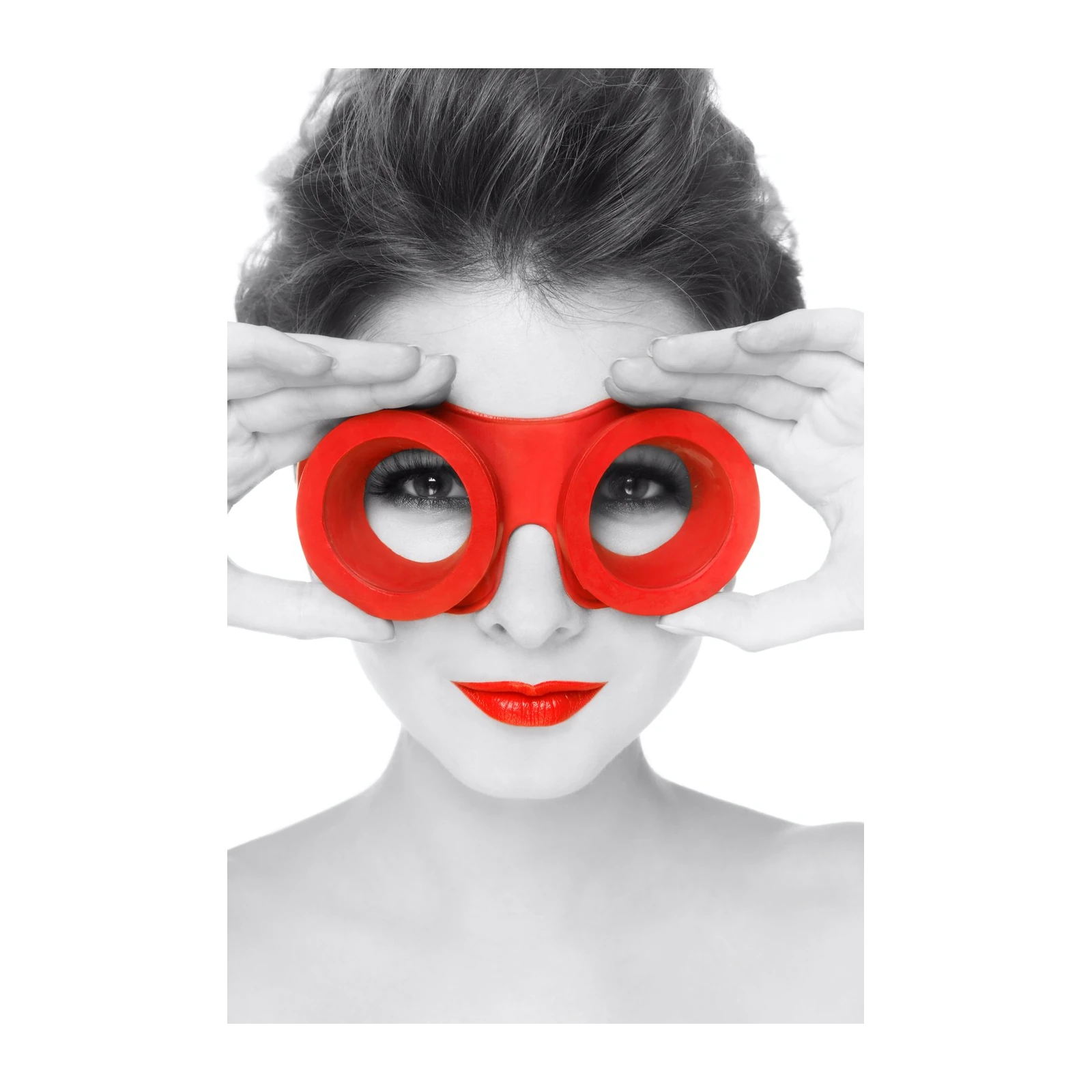 Striking Red Goggles Portrait Wall Art