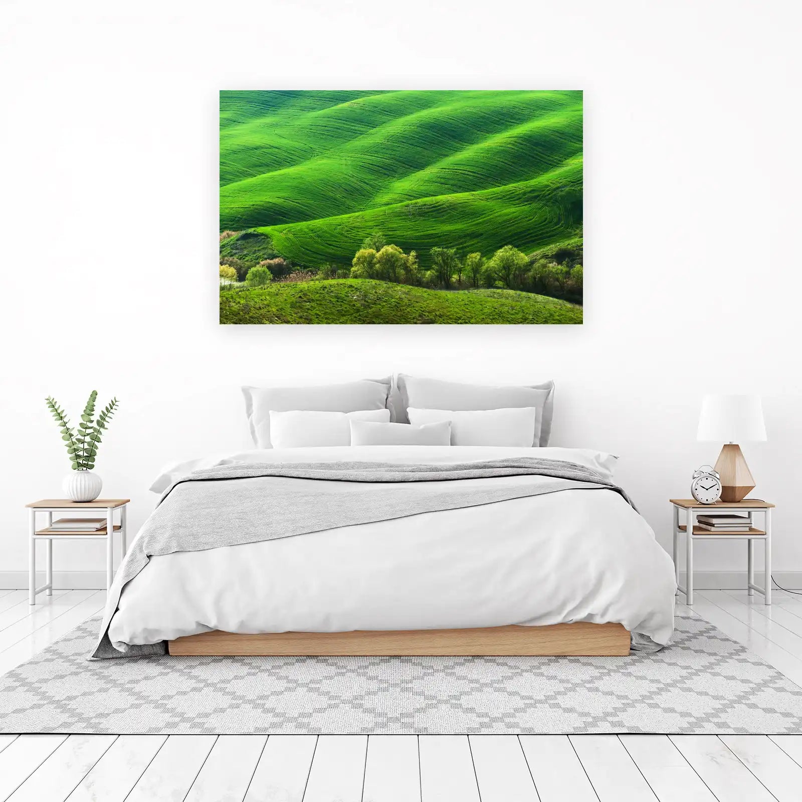 Vibrant Green Tuscan Hills Landscape Wall Art