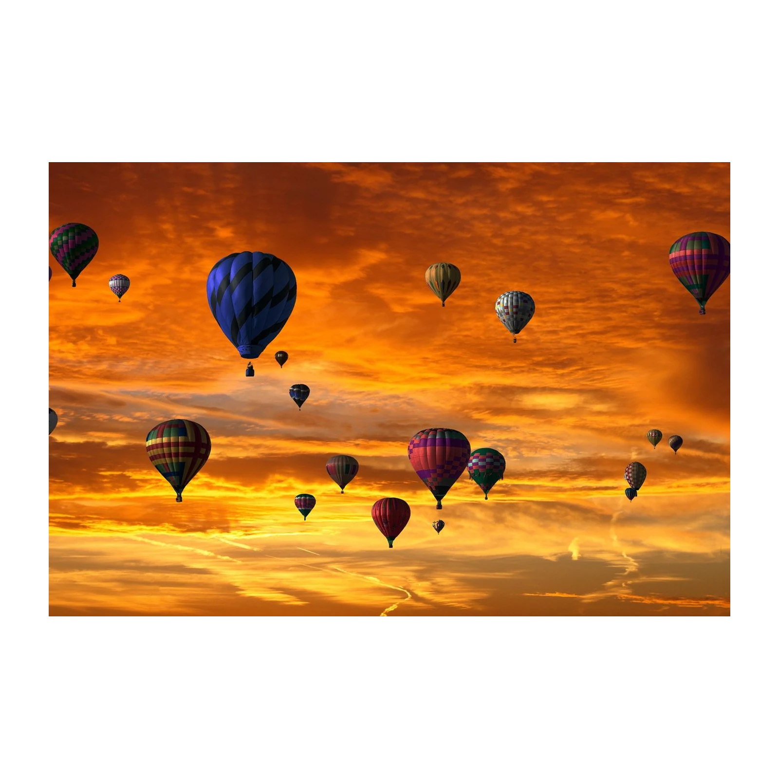 Vibrant Hot Air Balloon Sunset Wall Art