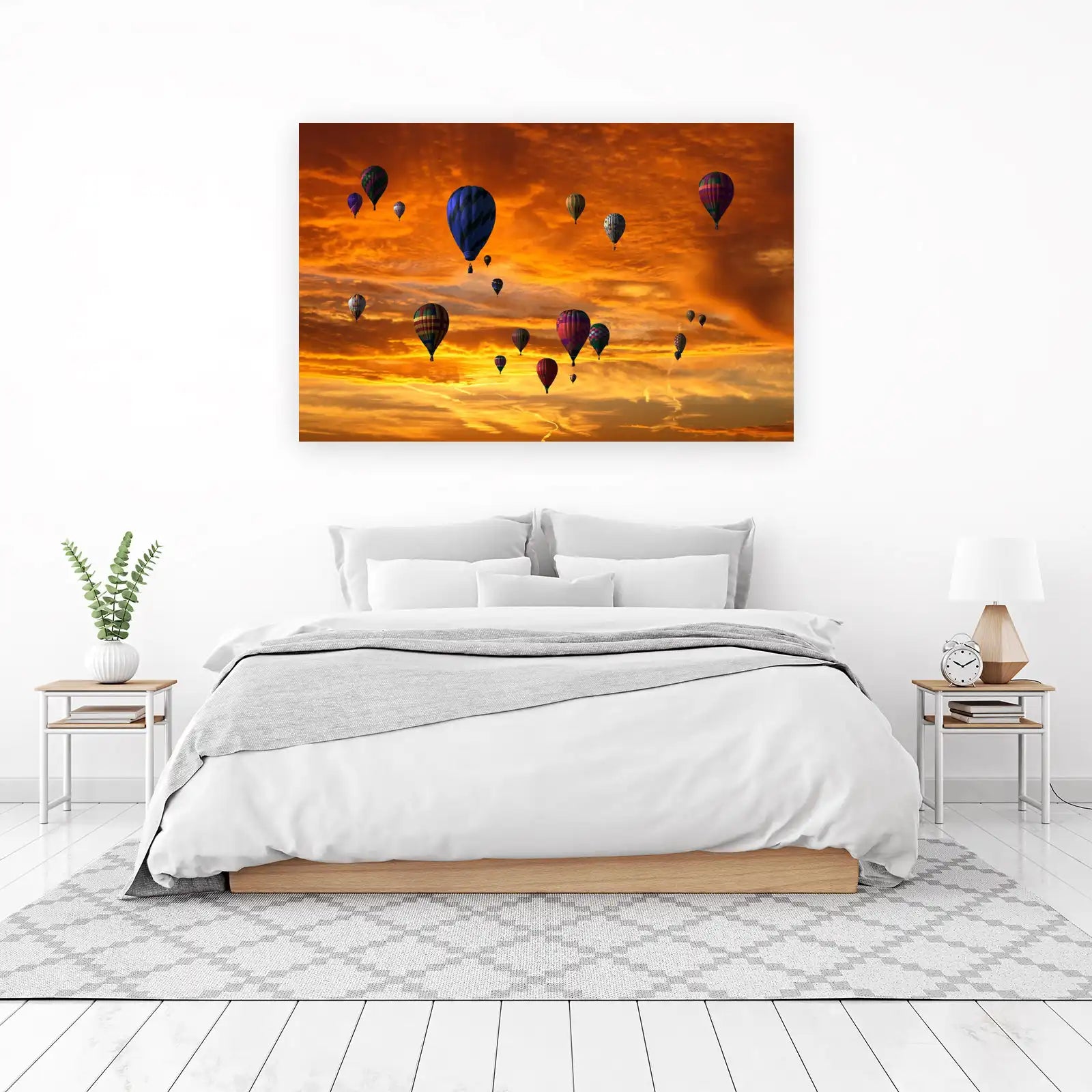 Vibrant Hot Air Balloon Sunset Wall Art