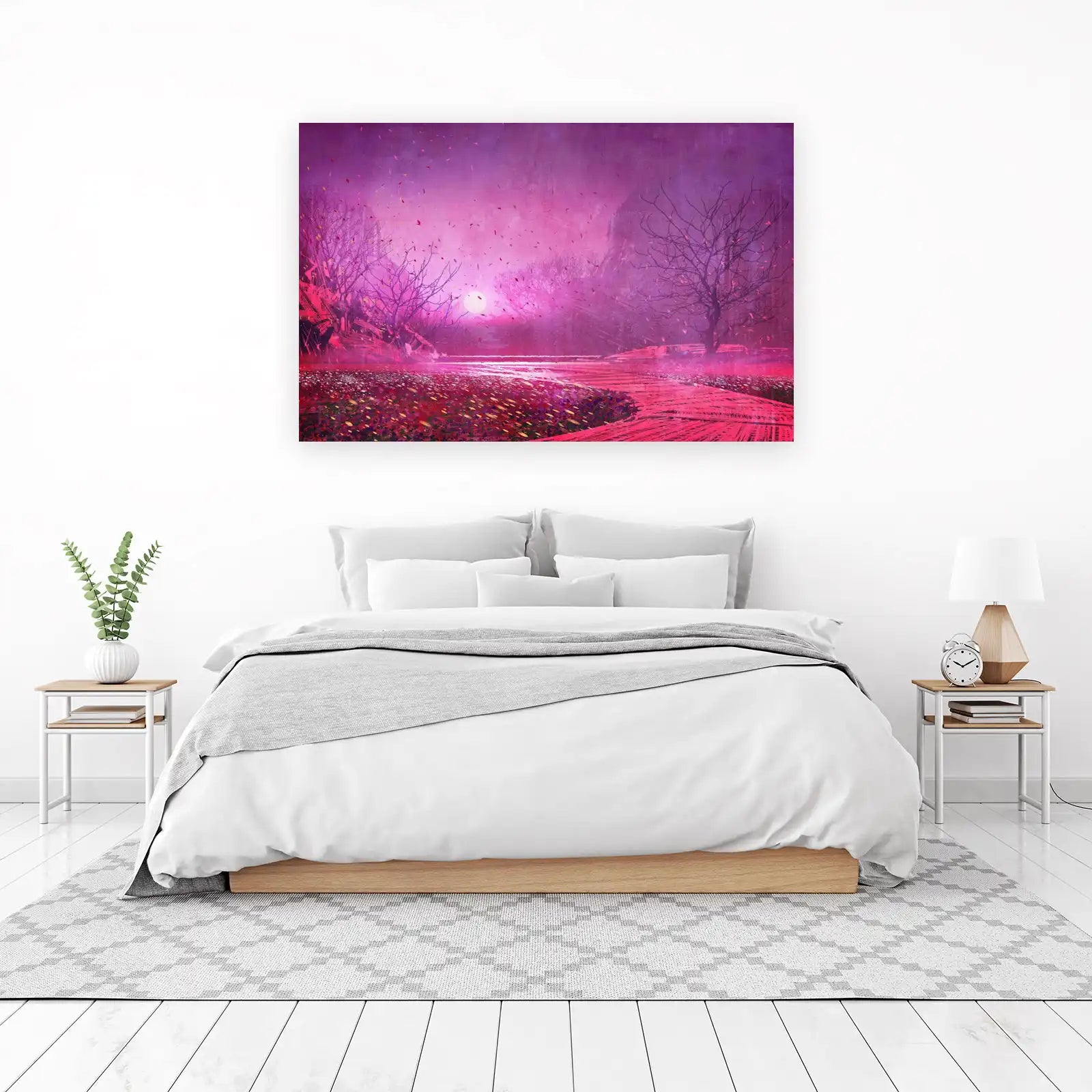 Enchanting Pink Fantasy Landscape Wall Art