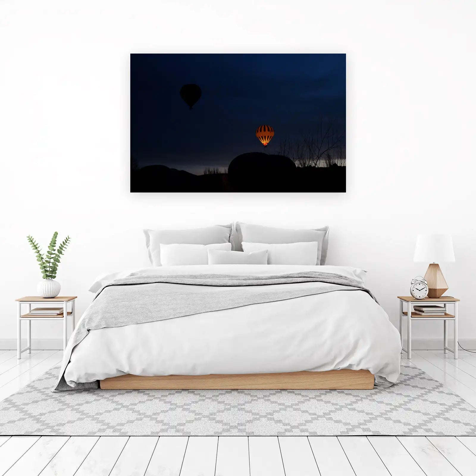 Night Sky Hot Air Balloons Wall Art