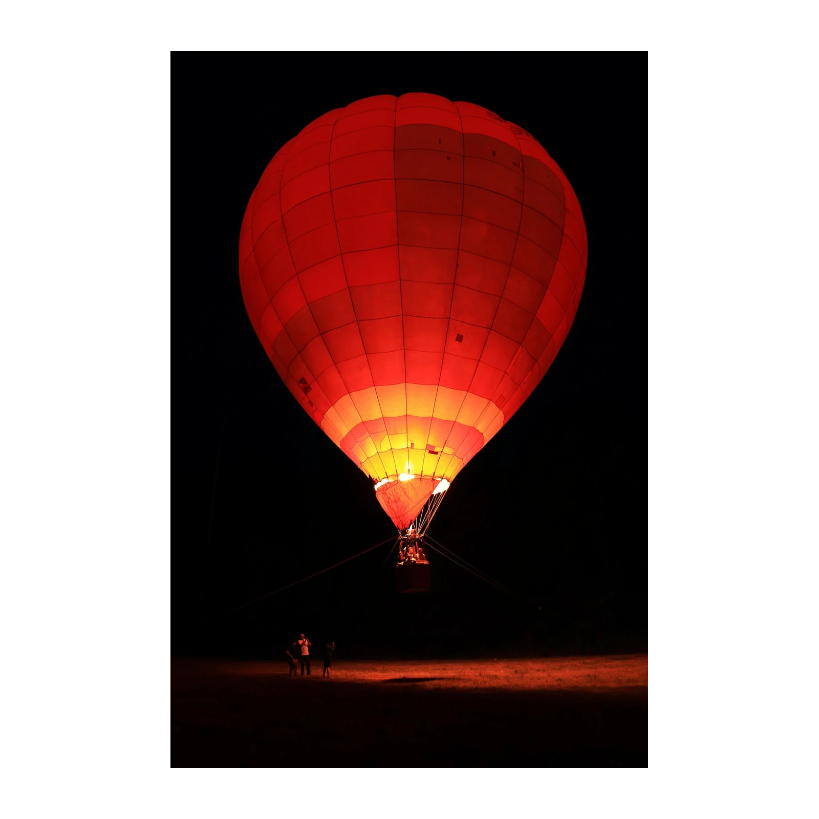 Vibrant Red Hot Air Balloon Wall Art