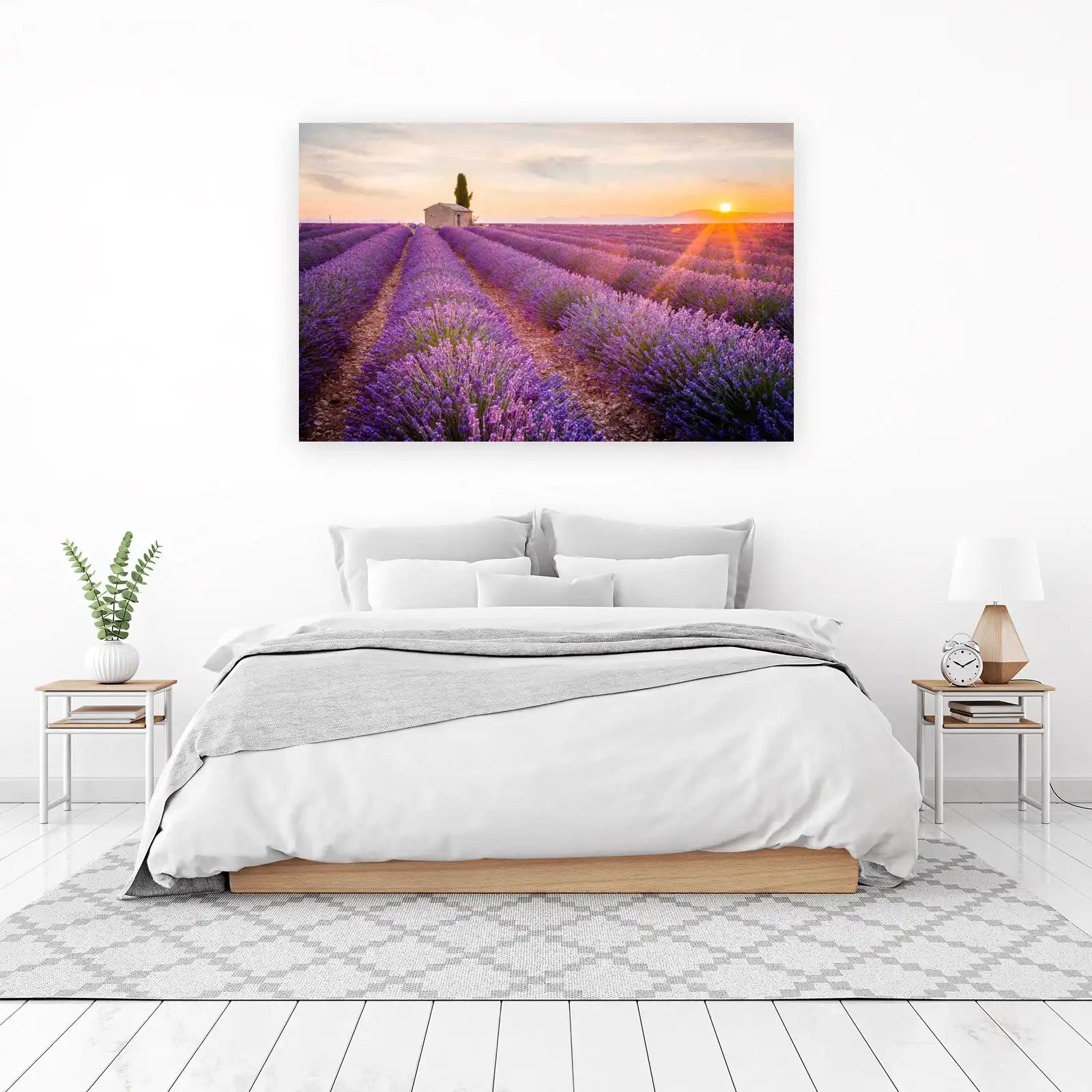 Provence Lavender Field Sunset Wall Art