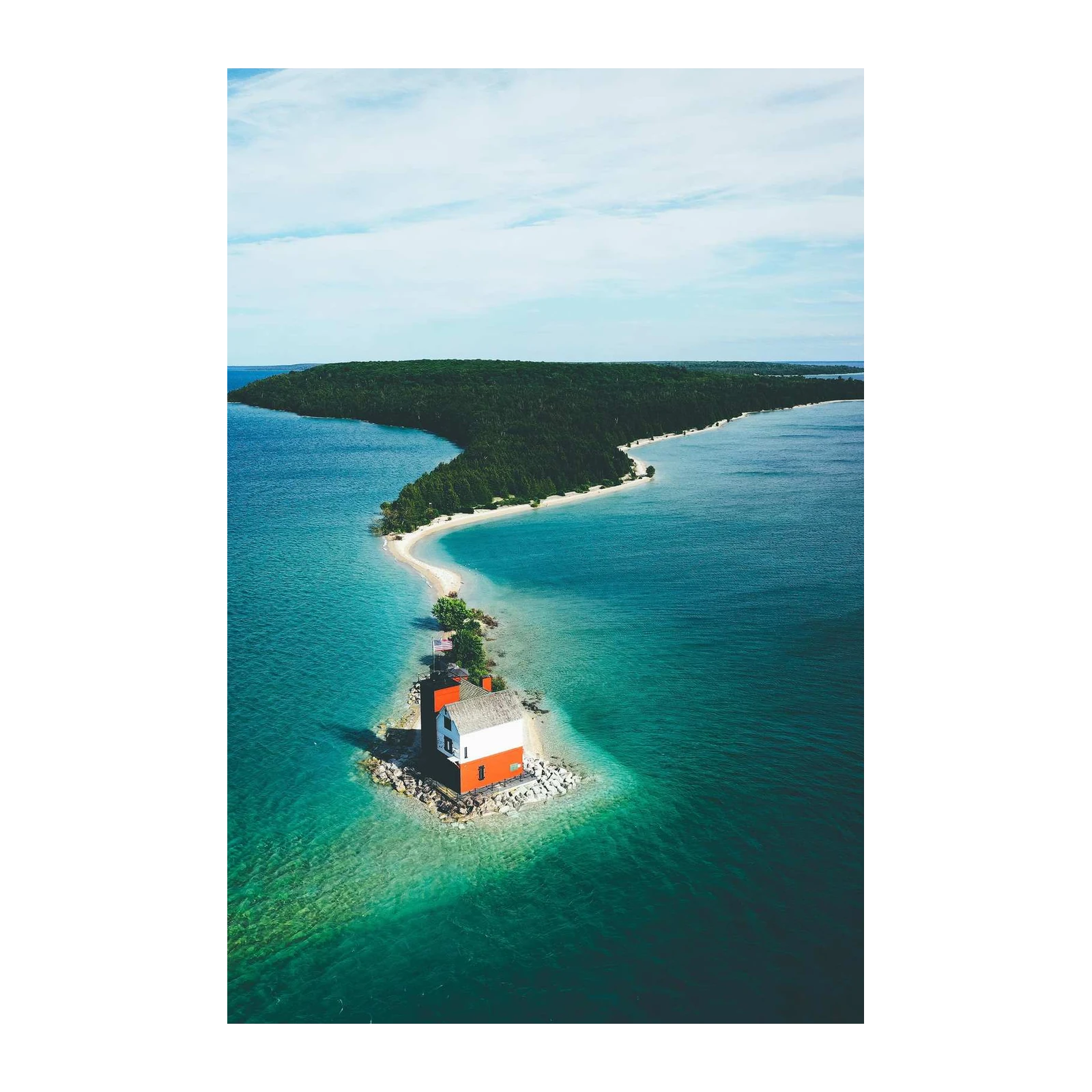 Serene Lighthouse Coastal Landscape Wall Art