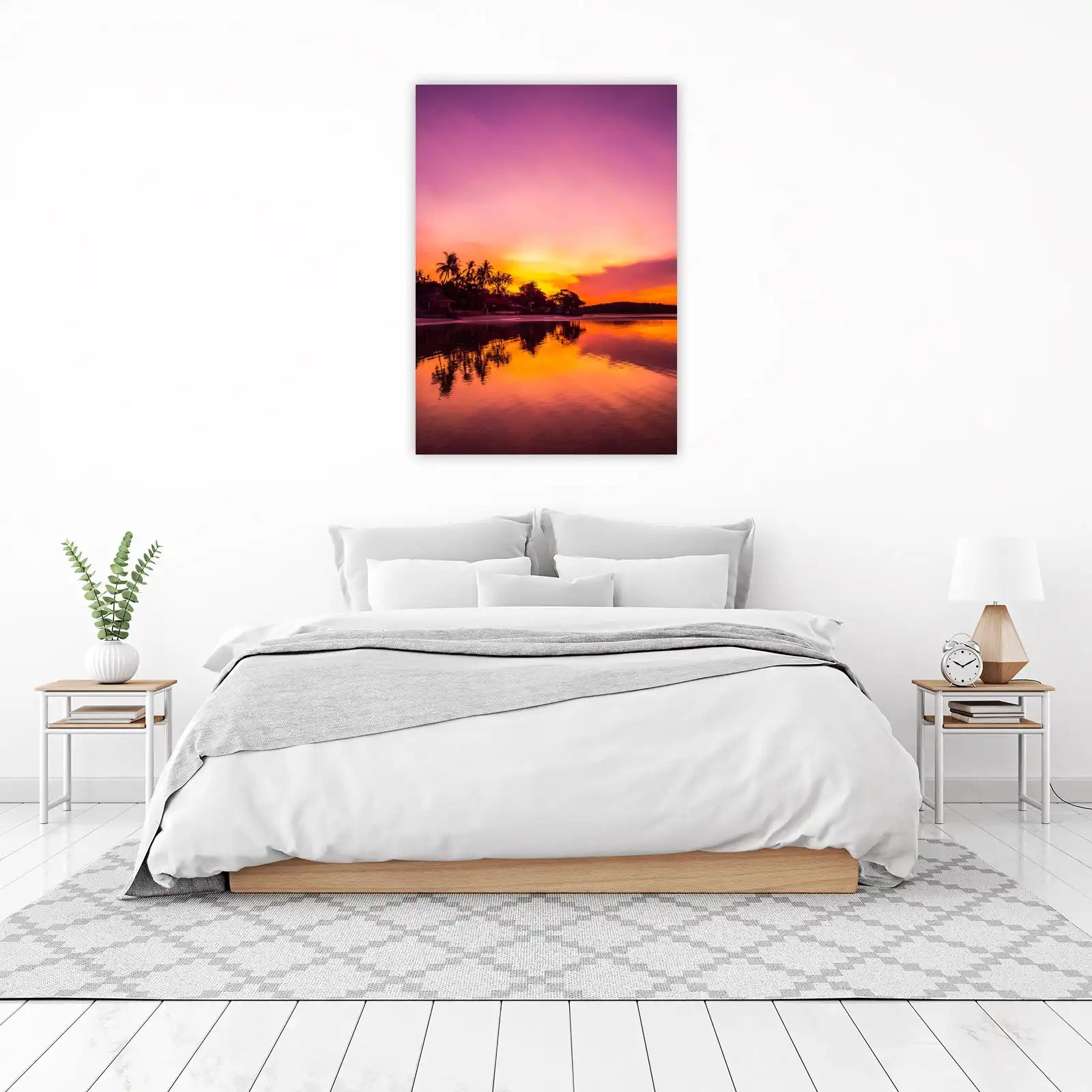 Vibrant Tropical Sunset Beach Wall Art