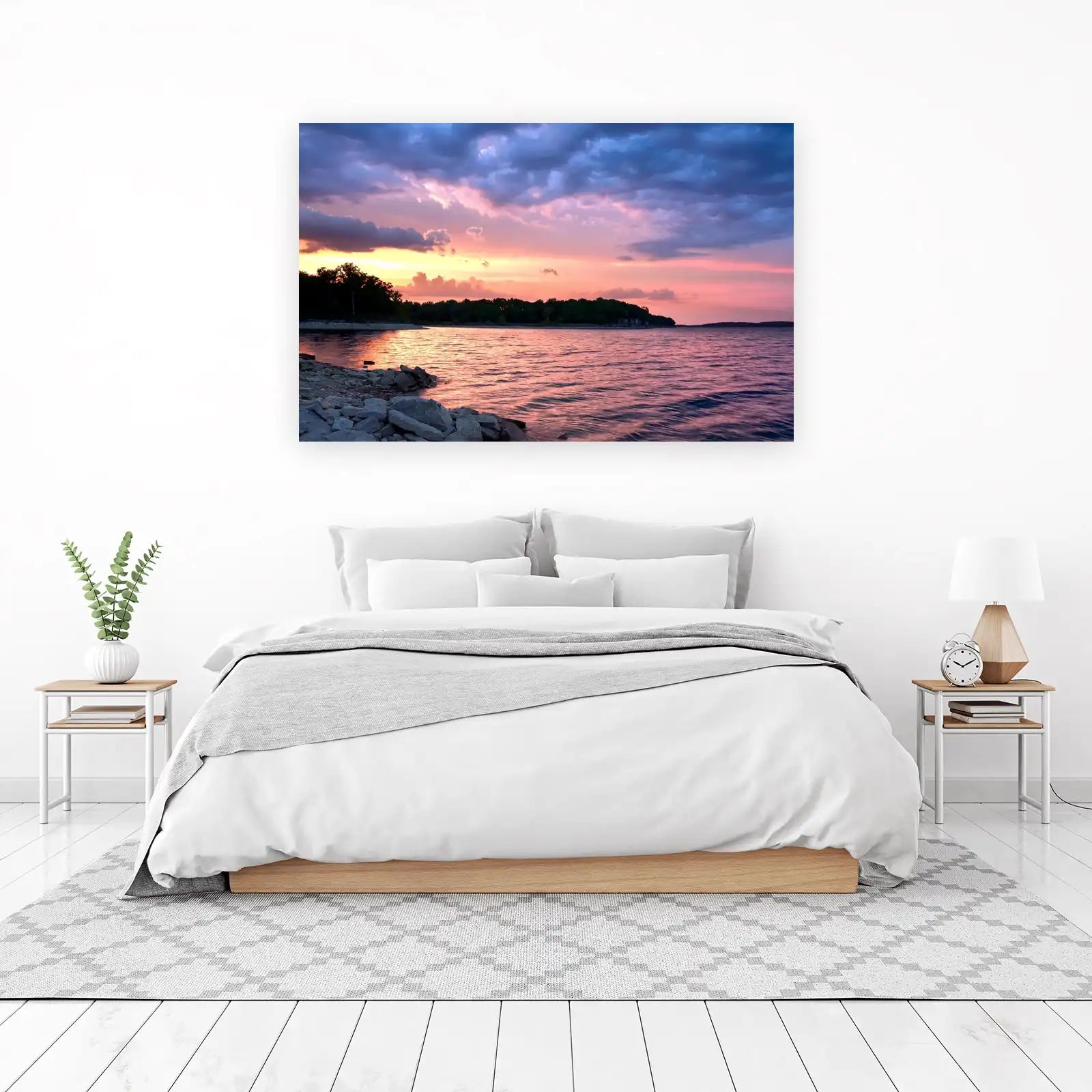 Serene Sunset Lake Wall Art