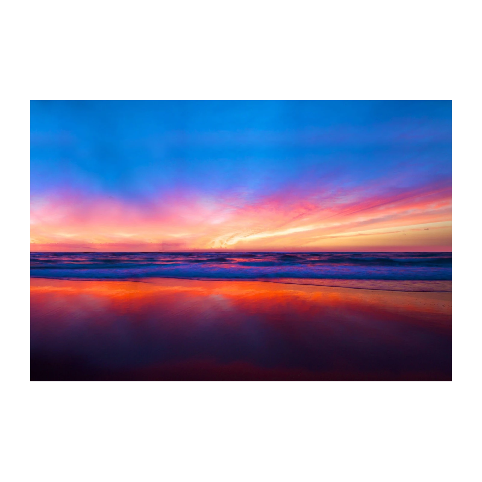 Vibrant Sunset Beach Wall Art - Coastal Wall Art