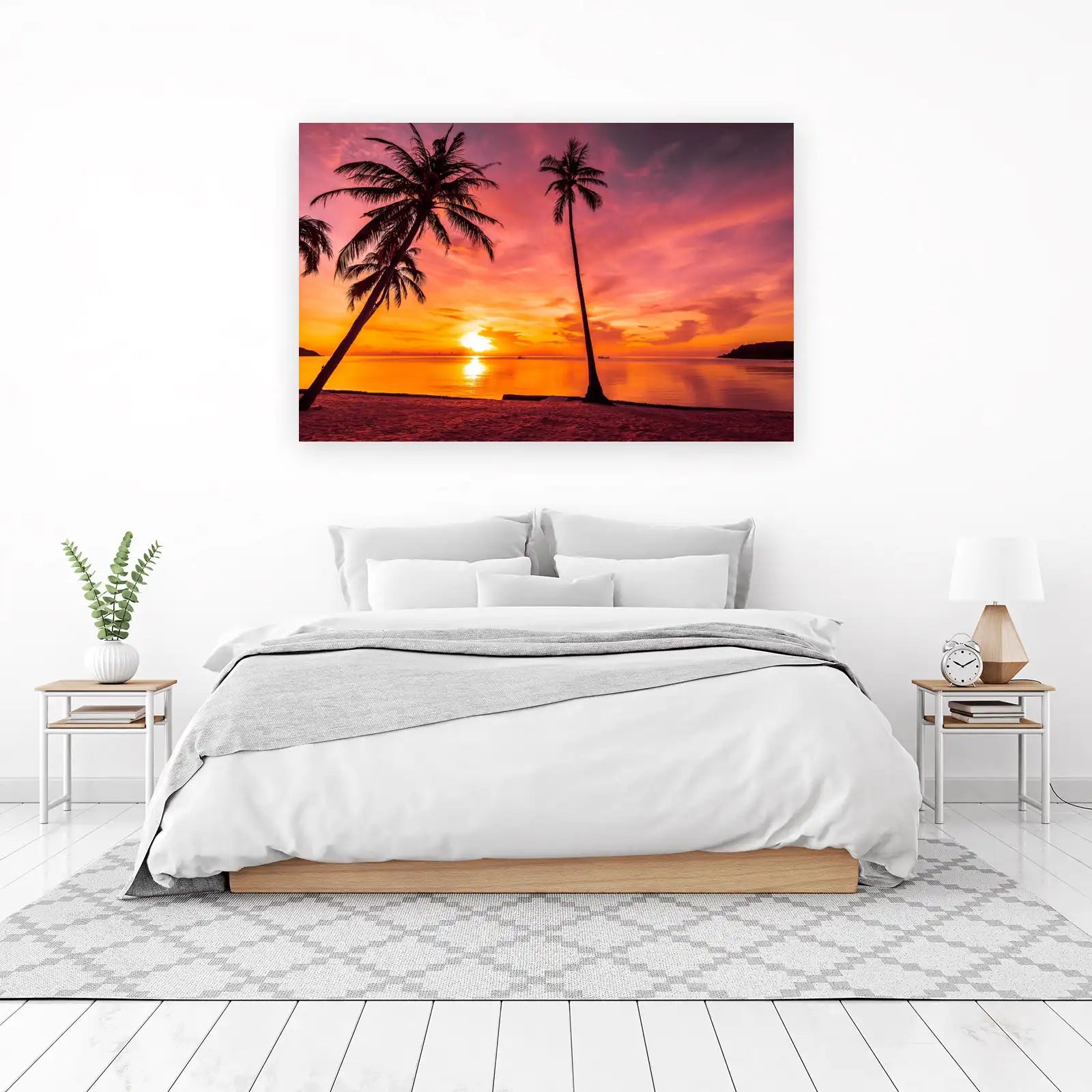 Tropical Sunset Palm Beach Wall Art