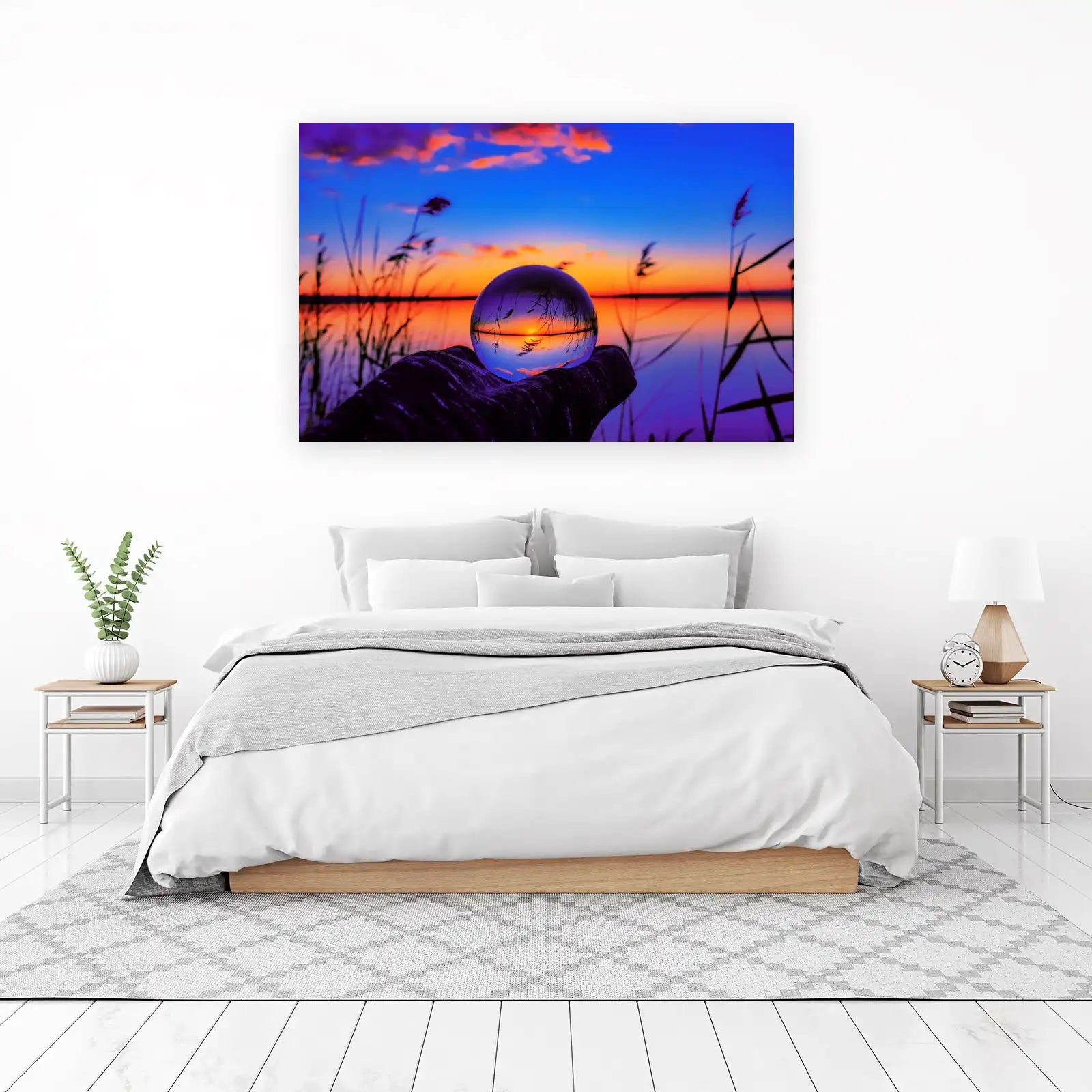 Sunset Reflection Glass Ball Wall Art