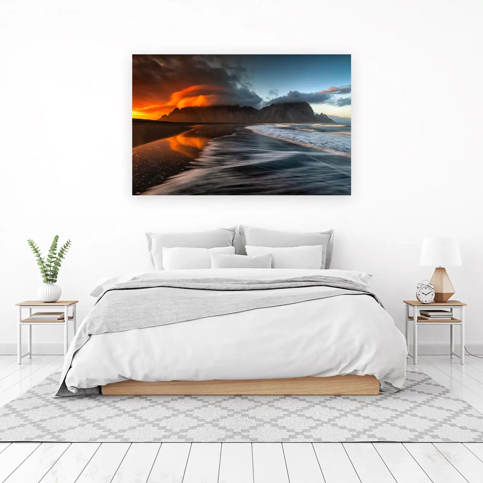 Dramatic Sunset Iceland Beach Wall Art
