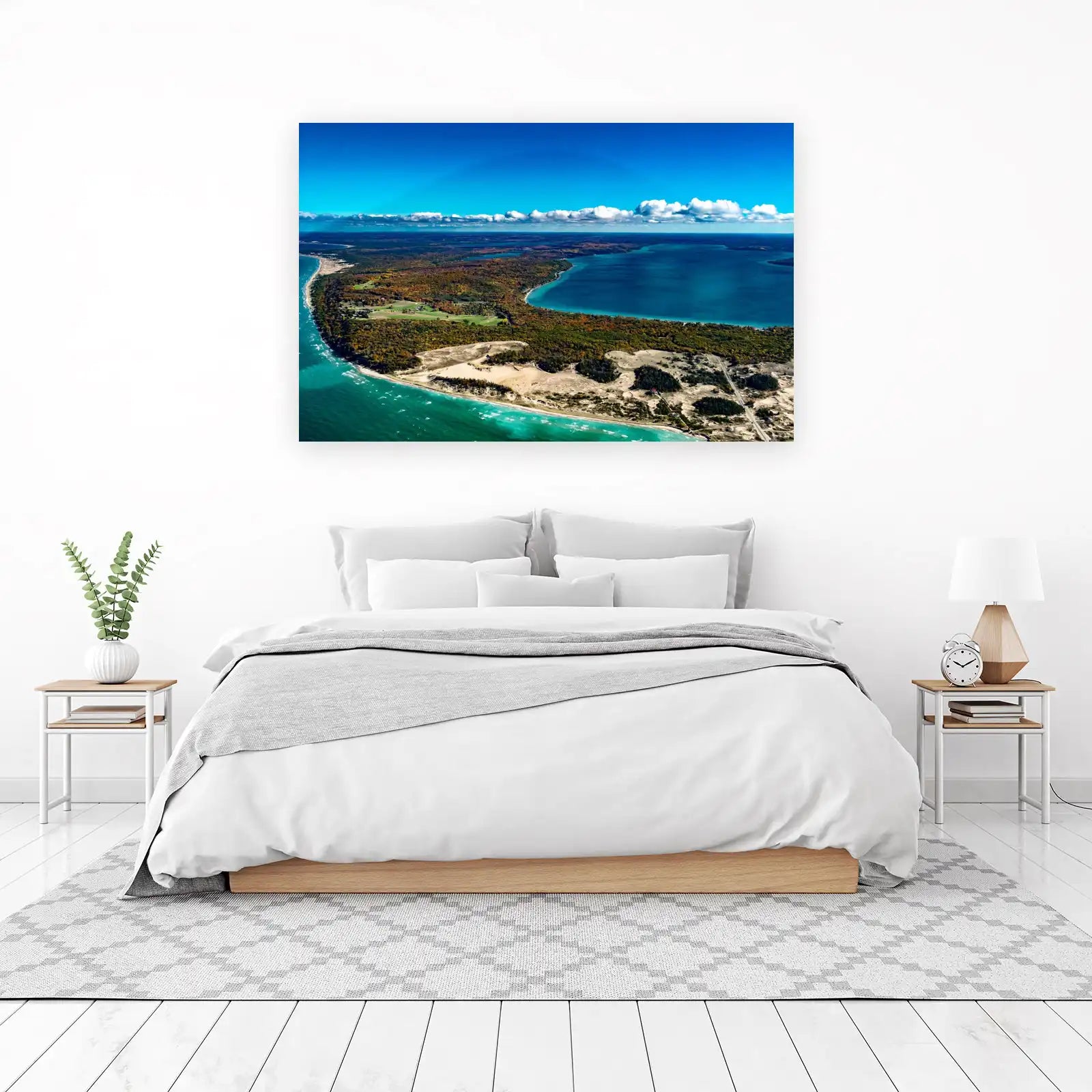 Autumn Lakefront Aerial View Wall Art