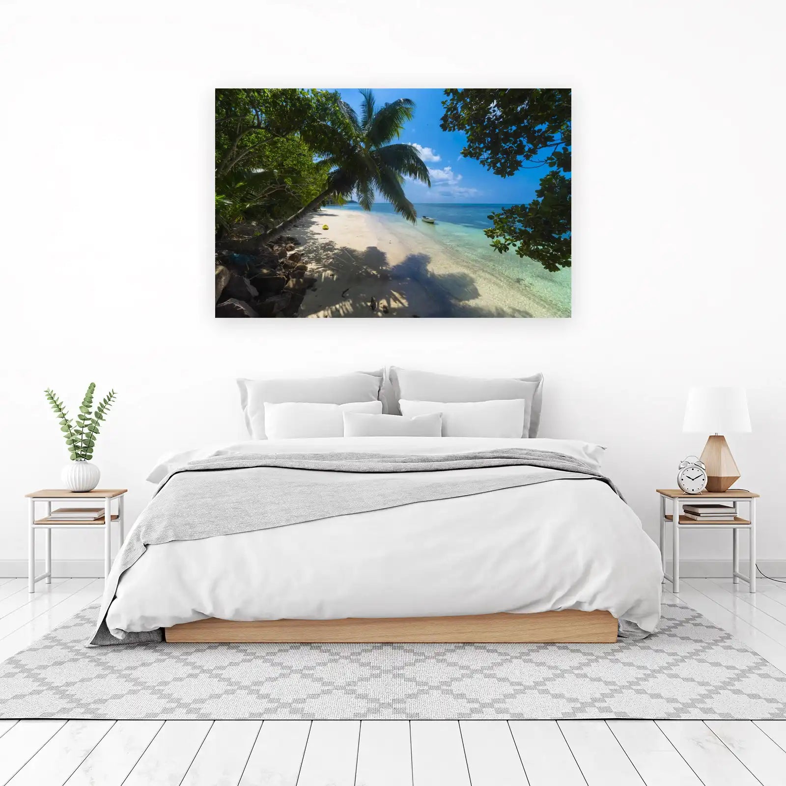 Tropical Beach Serenity Palm Tree Wall Art