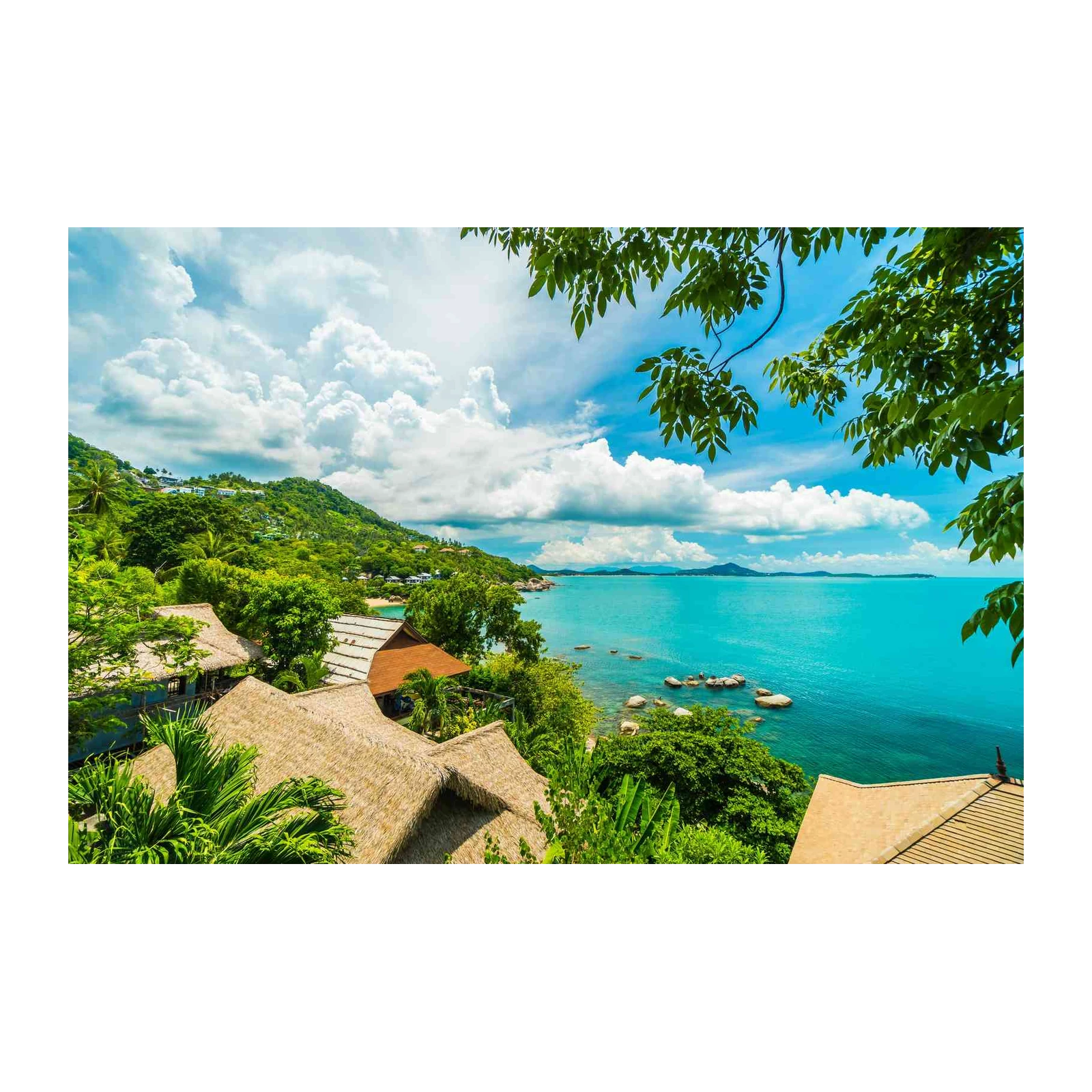 Tropical Island Paradise Ocean View Wall Art