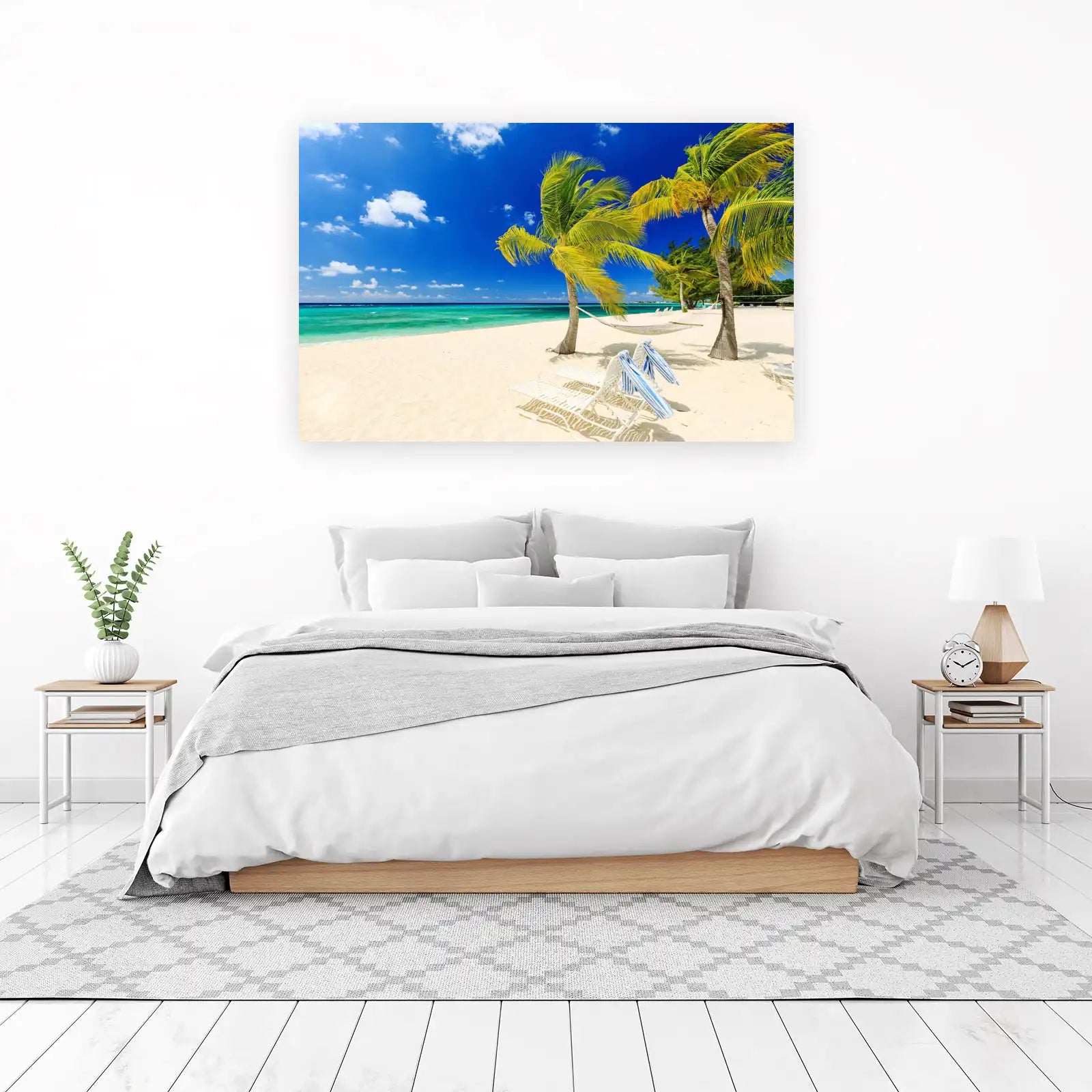 Tropical Beach Hammock & Palm Trees Wall Art