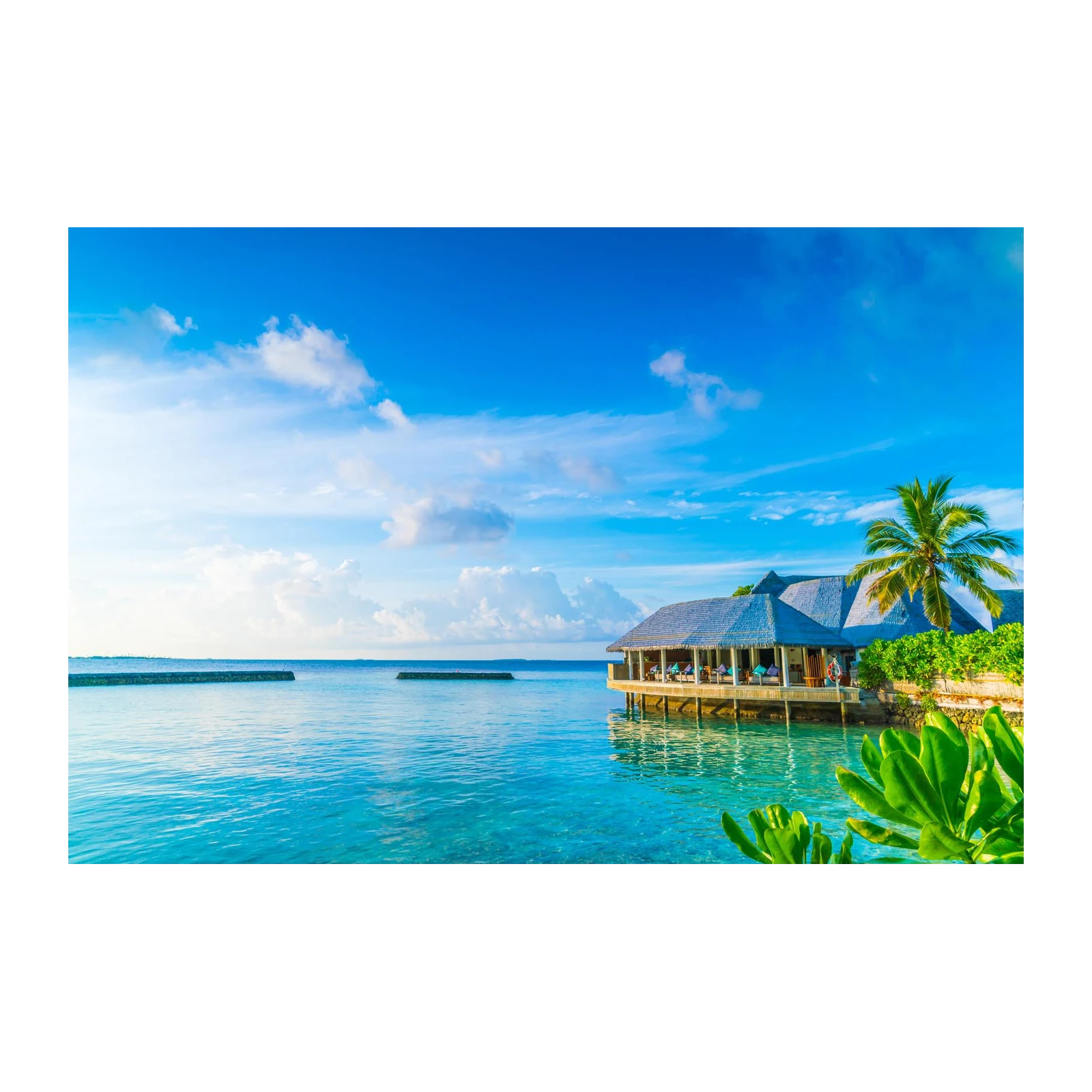Maldives Overwater Bungalow Beach Wall Art