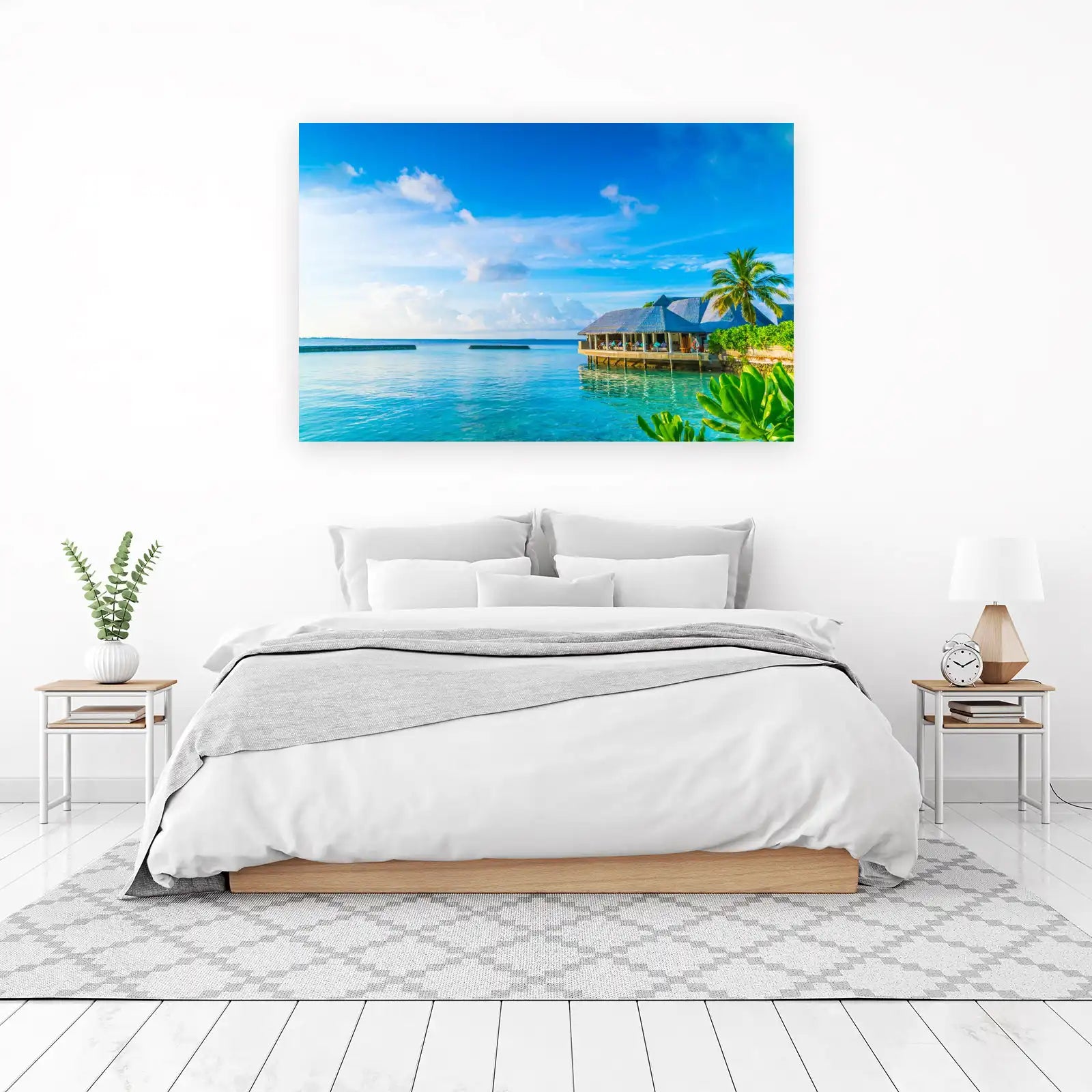 Maldives Overwater Bungalow Beach Wall Art