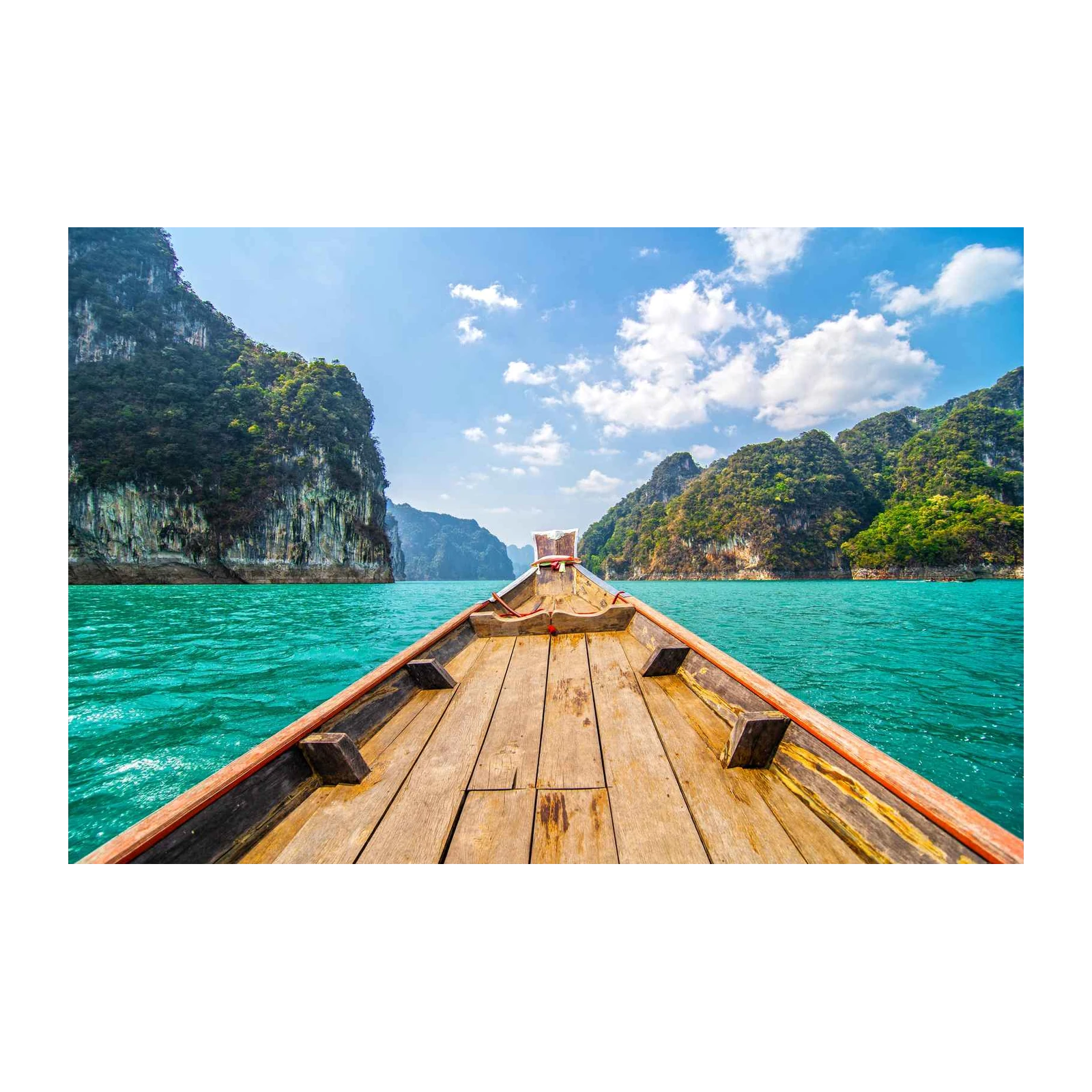 Tranquil Teal Waters Boat Ride Wall Art