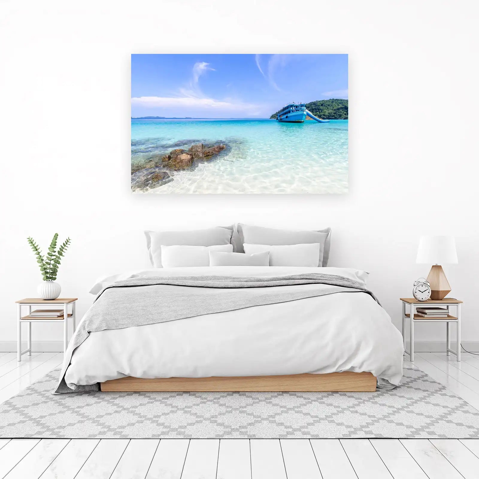 Turquoise Paradise Boat & Beach Wall Art