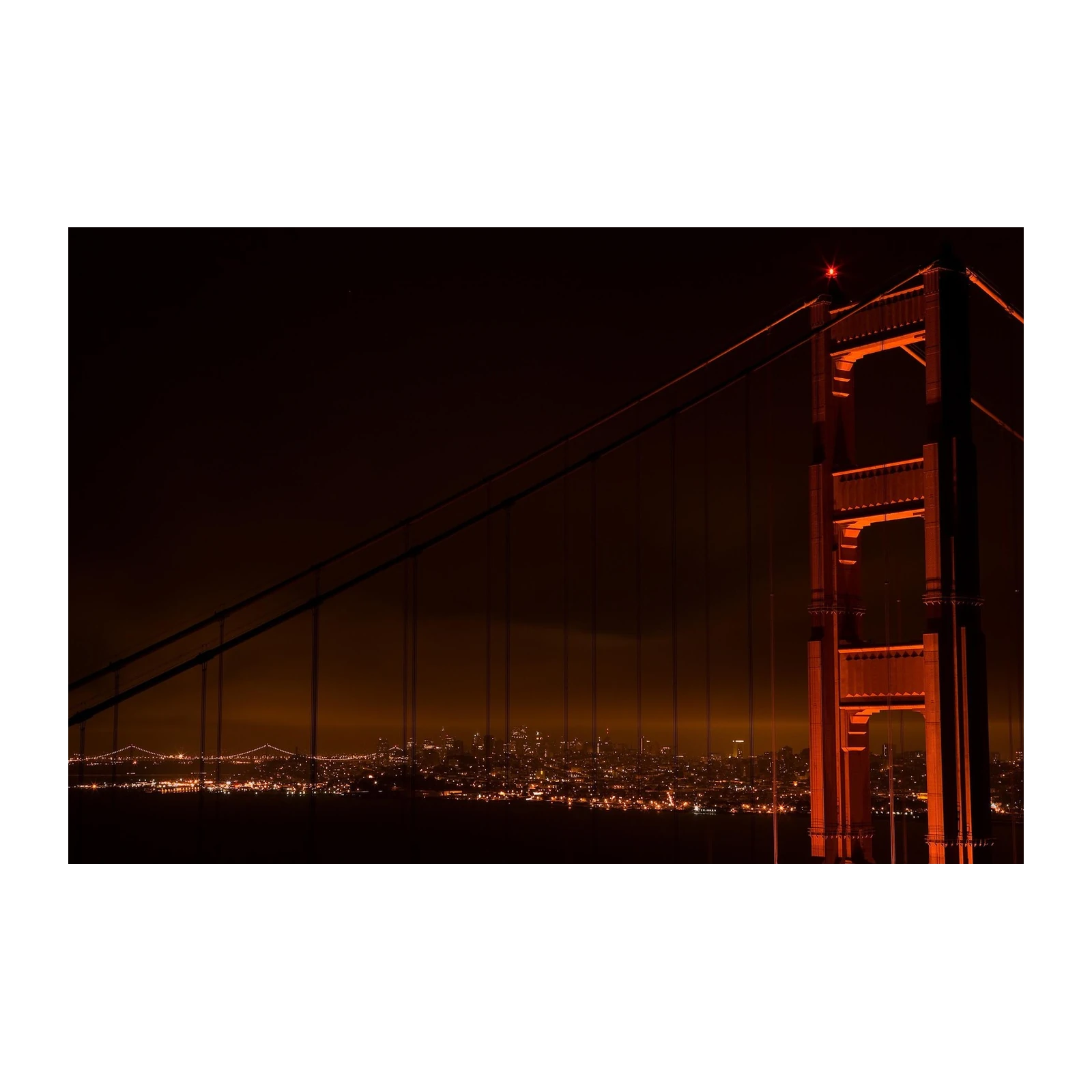 Golden Gate Bridge Night Glow Wall Art