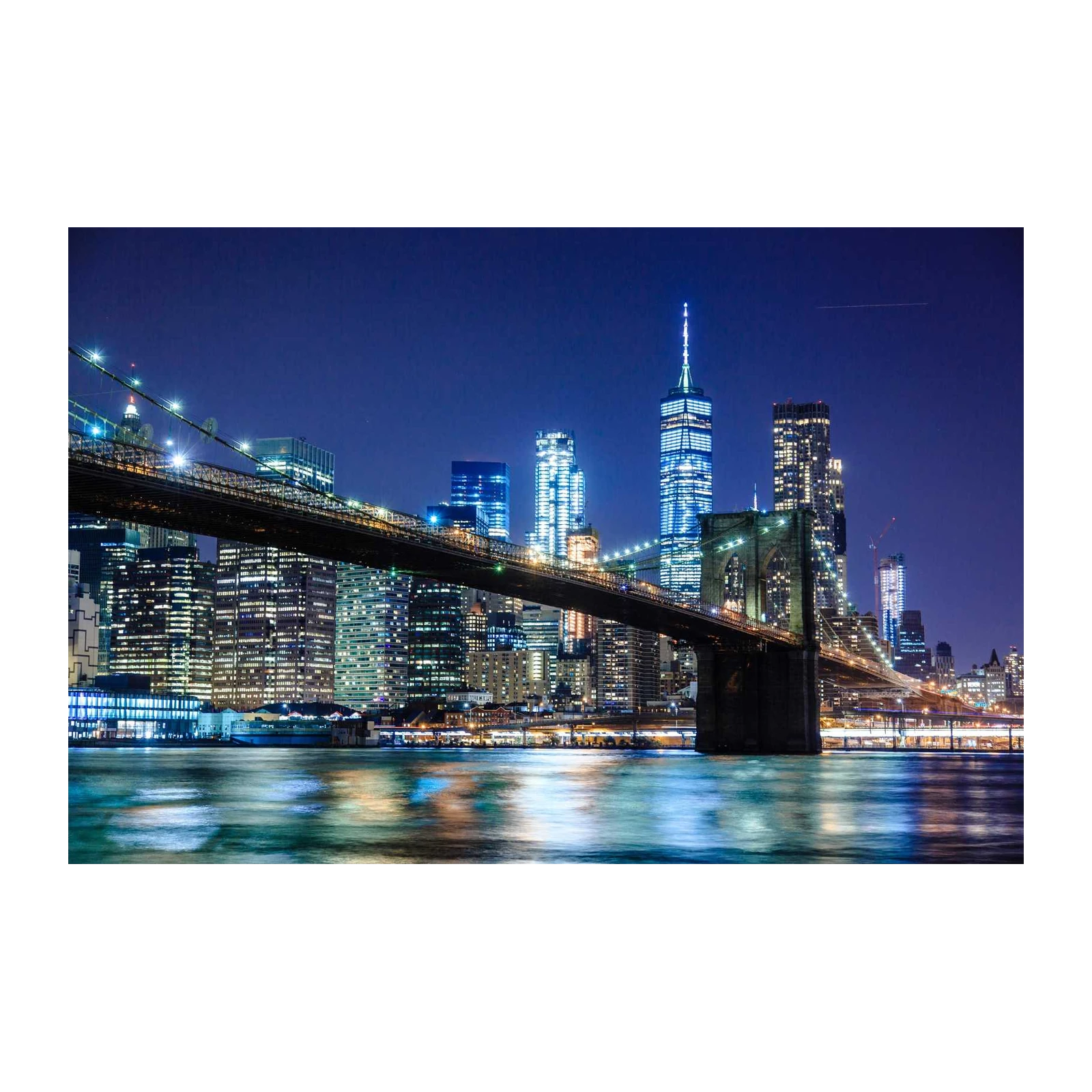 NYC Skyline Brooklyn Bridge Night Wall Art