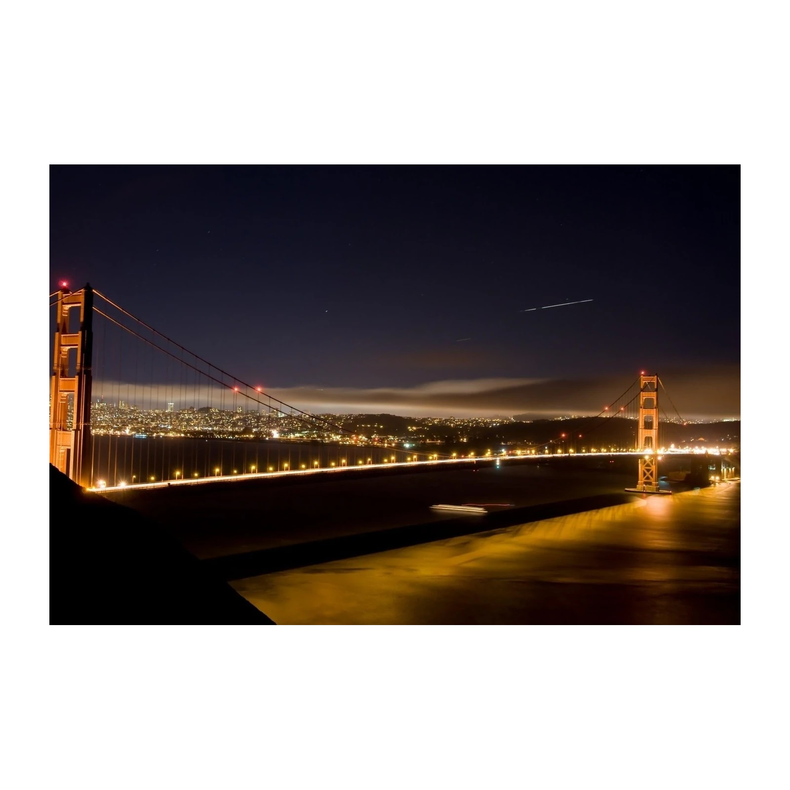 Golden Gate Bridge Night Skyline Wall Art