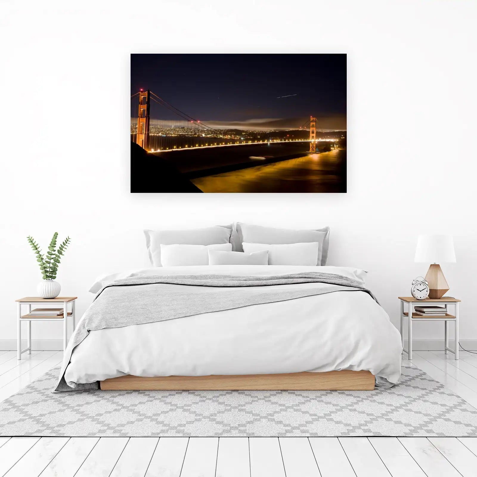 Golden Gate Bridge Night Skyline Wall Art