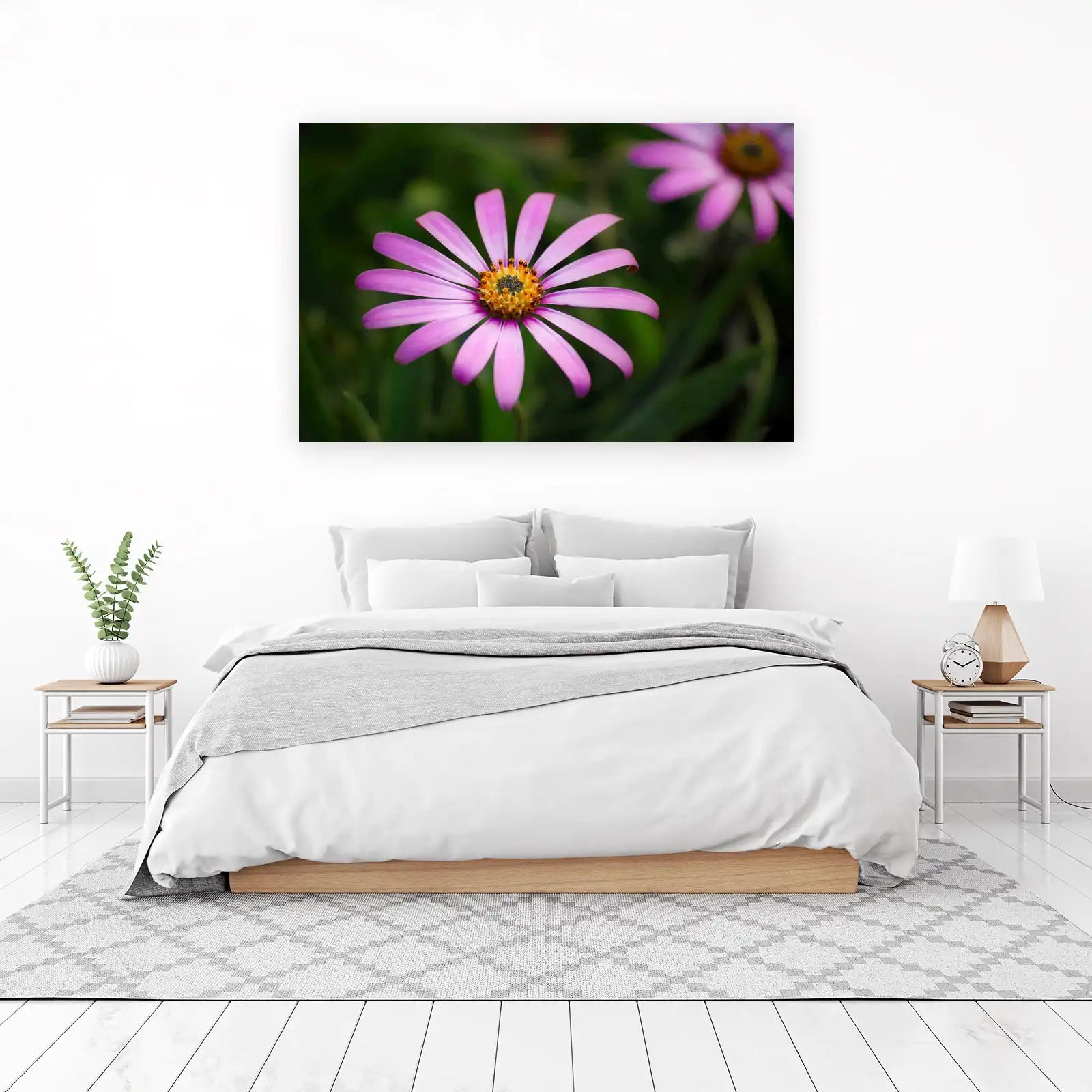 Vibrant Pink Daisy Garden Wall Art