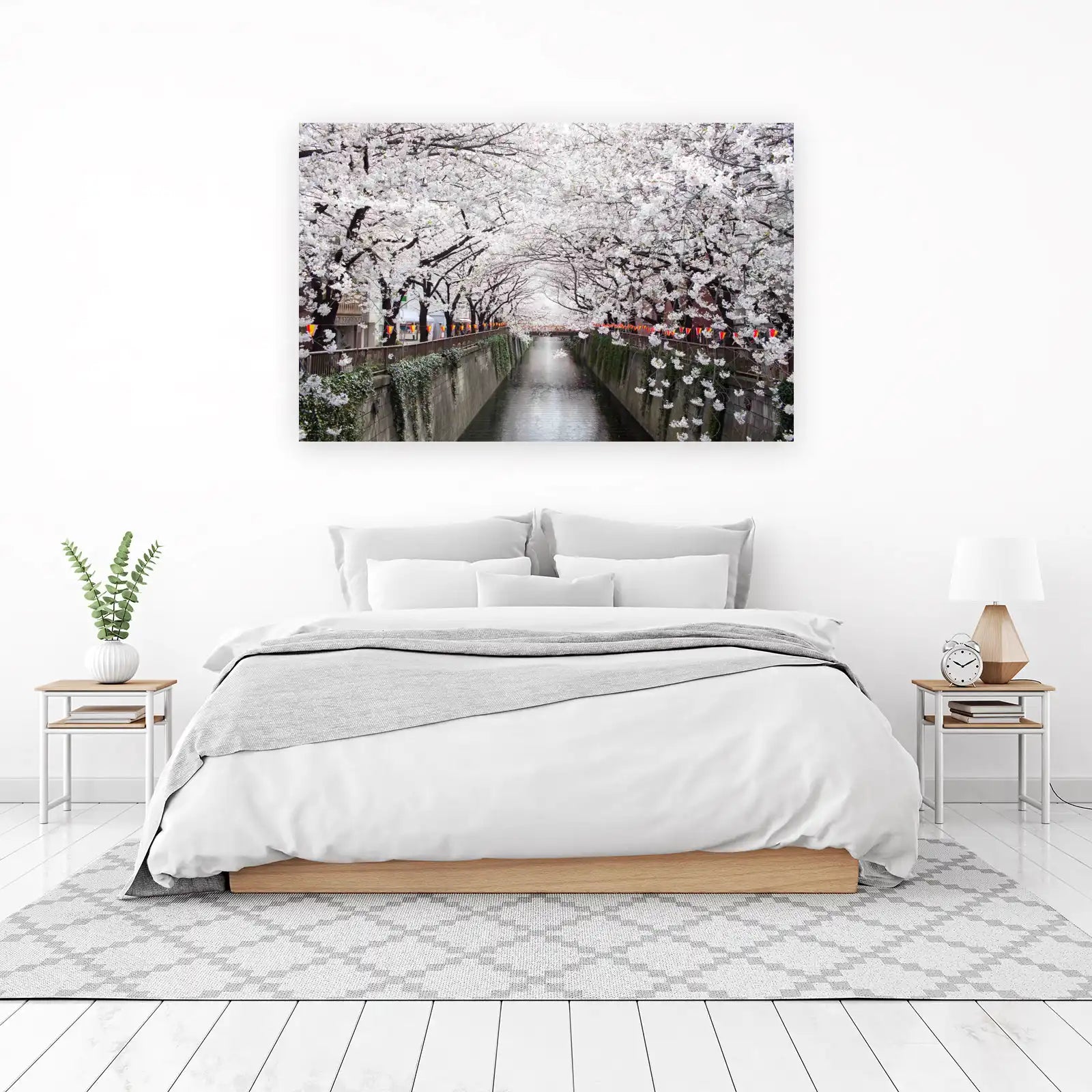 Sakura Blossom Canal Serenity Wall Art