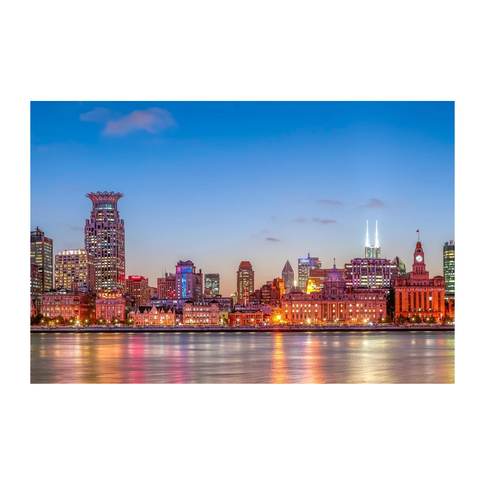 Shanghai Skyline at Dusk Wall Art