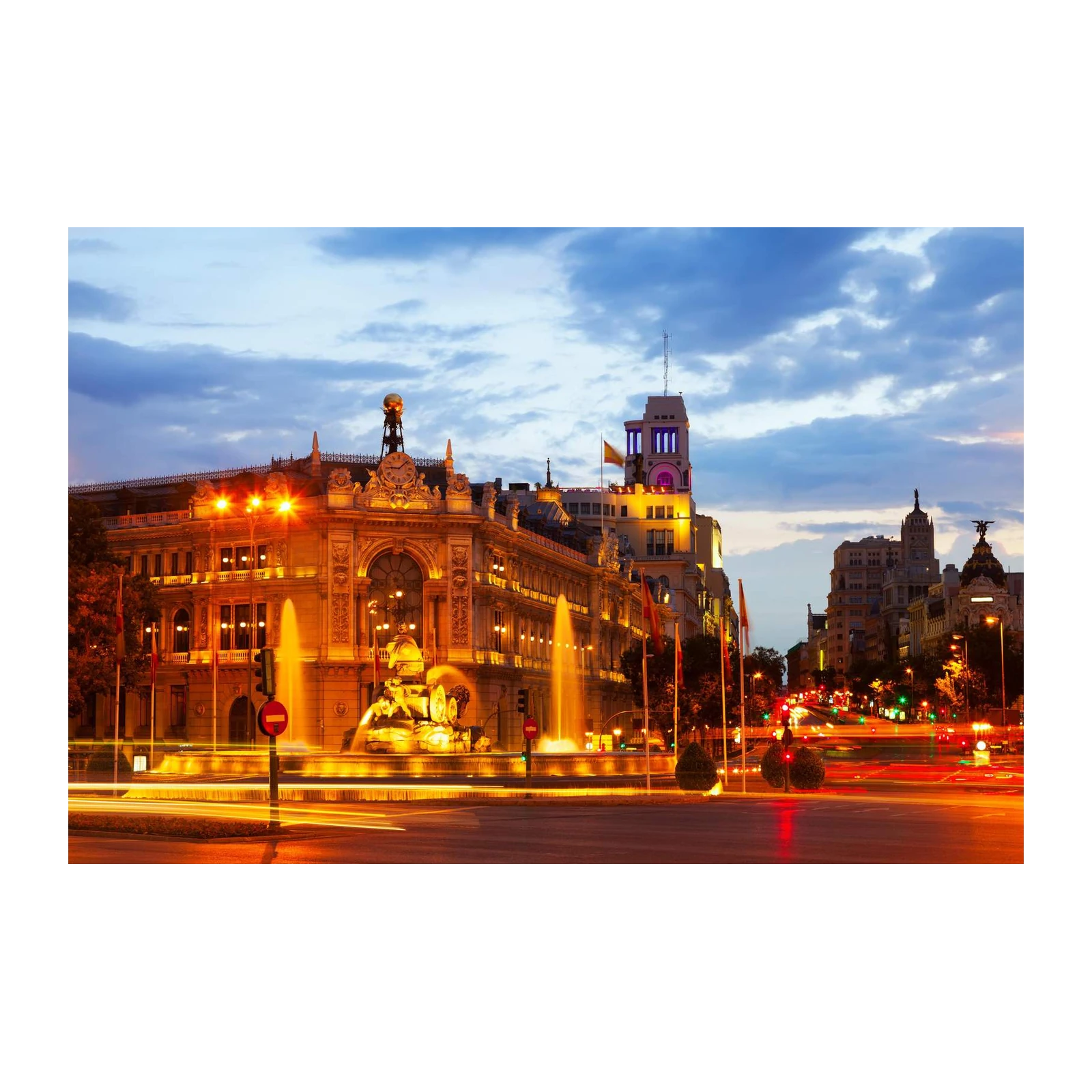 Madrid Fountain Cityscape Wall Art