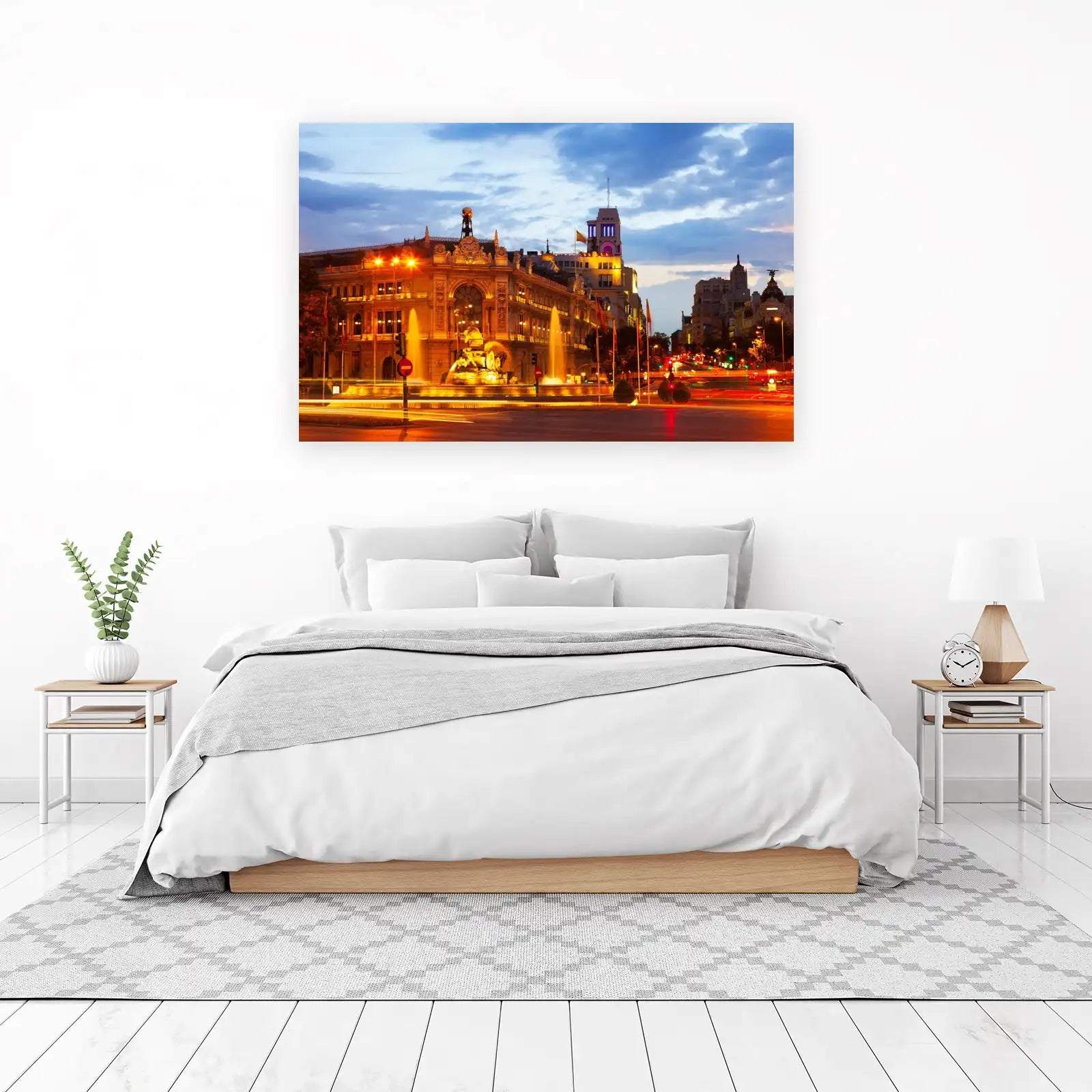 Madrid Fountain Cityscape Wall Art