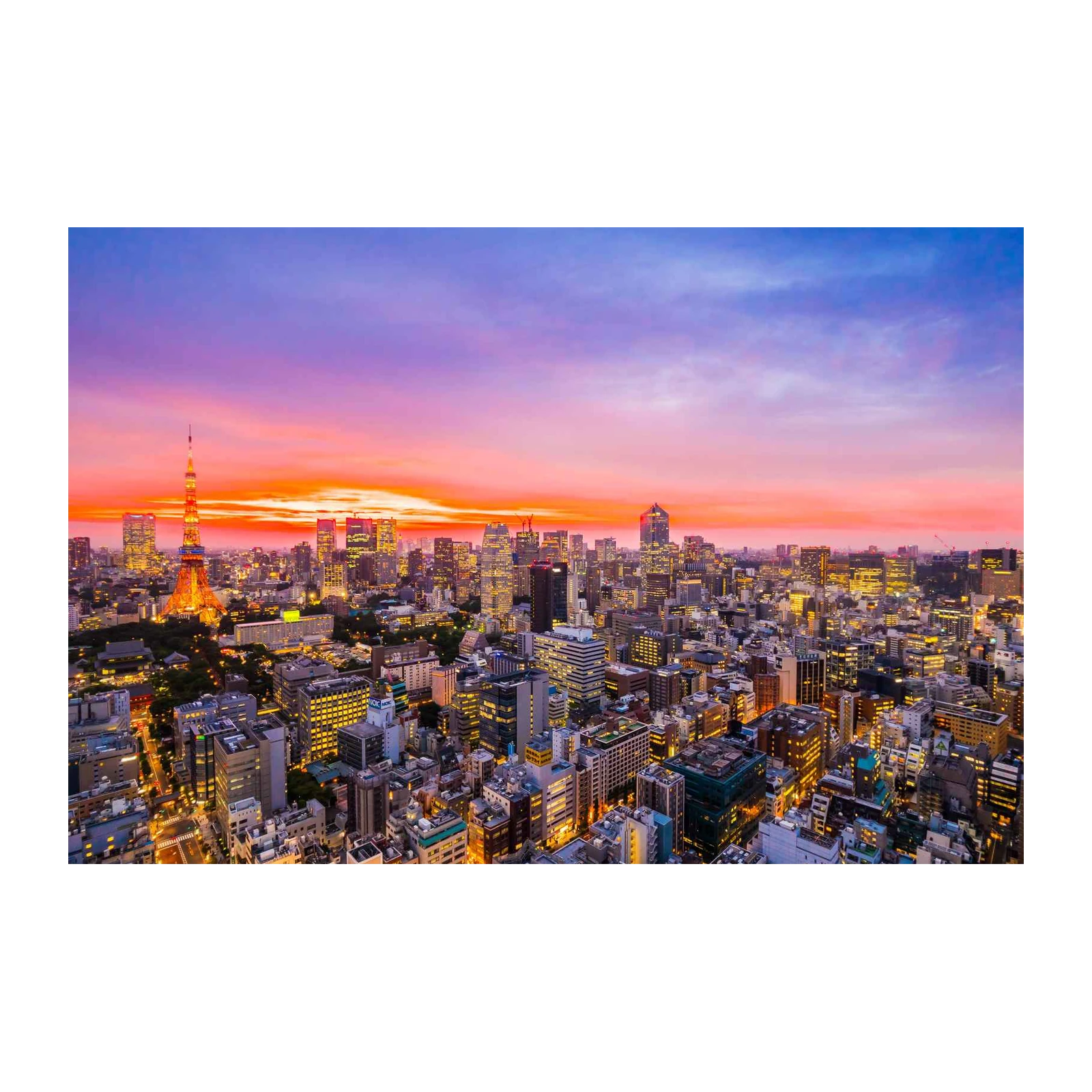 Tokyo Skyline Sunset Wall Art | Cityscape Art