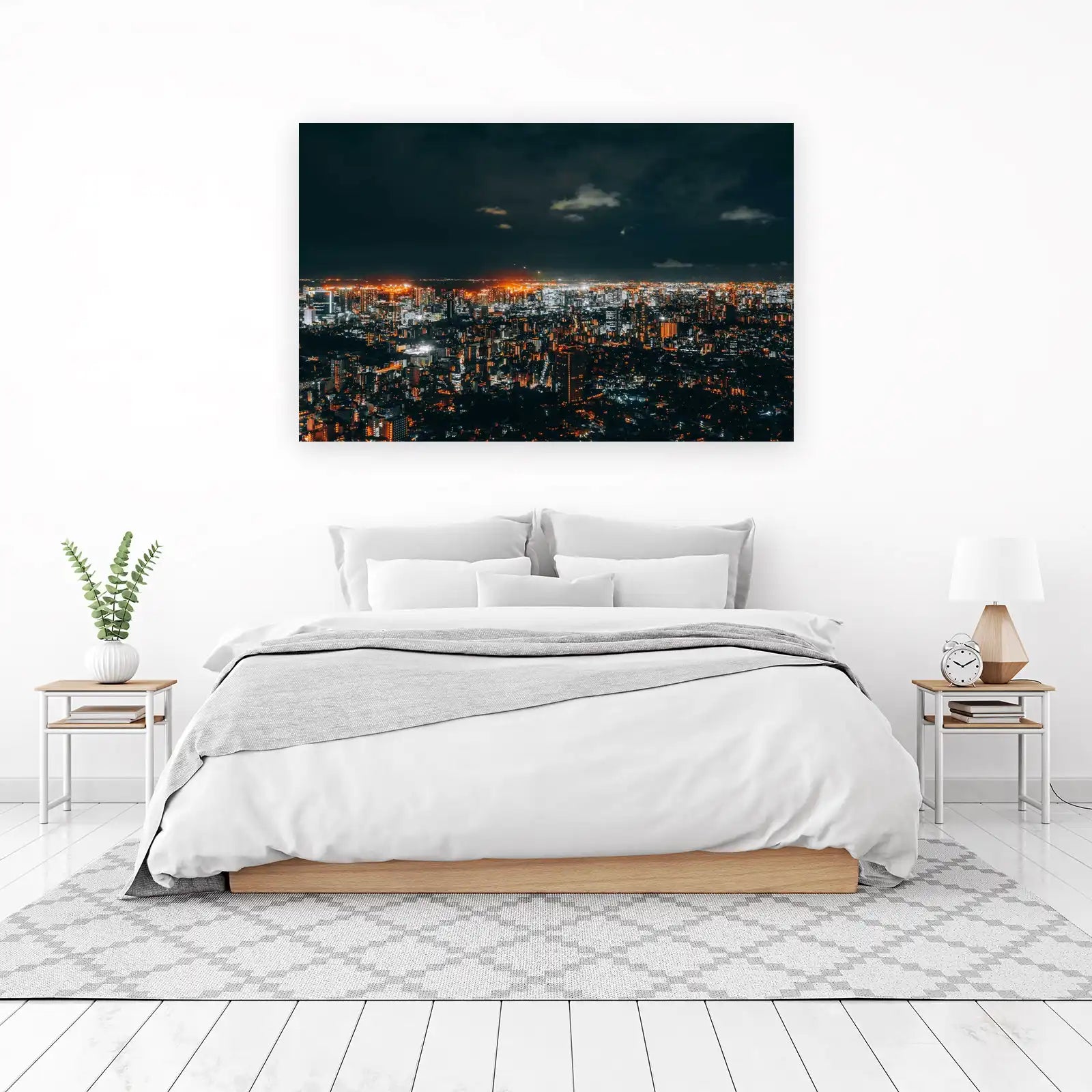 Urban Nightscape City Lights Wall Art
