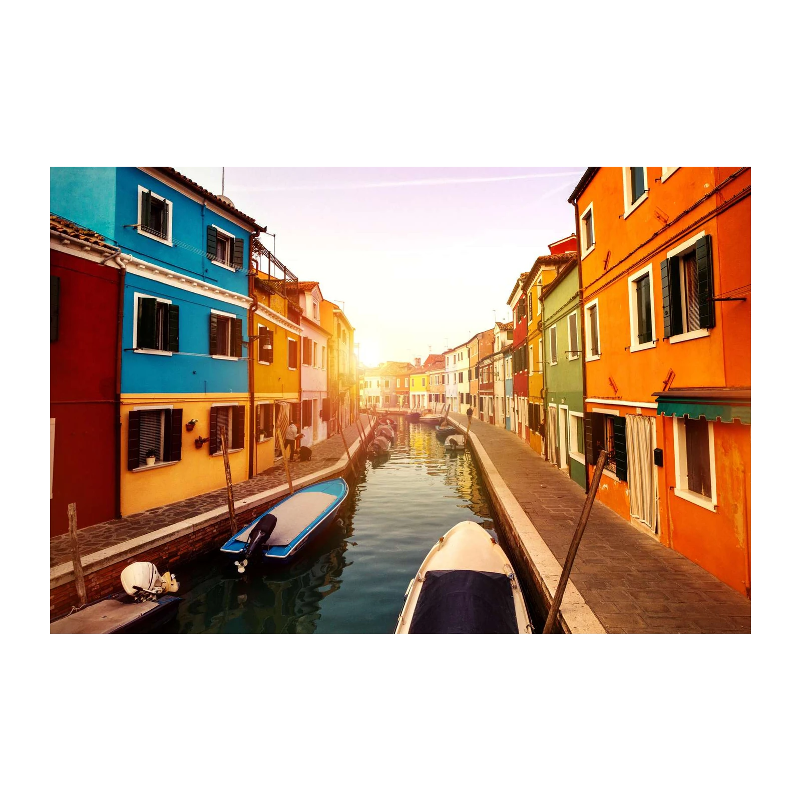 Vibrant Venice Canal Colorful Houses Wall Art
