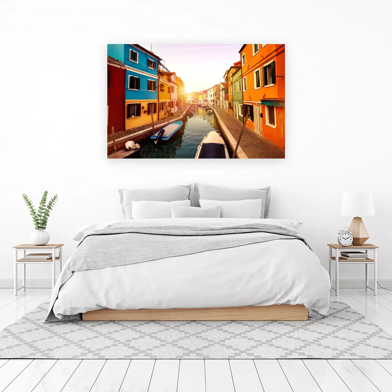 Vibrant Venice Canal Colorful Houses Wall Art