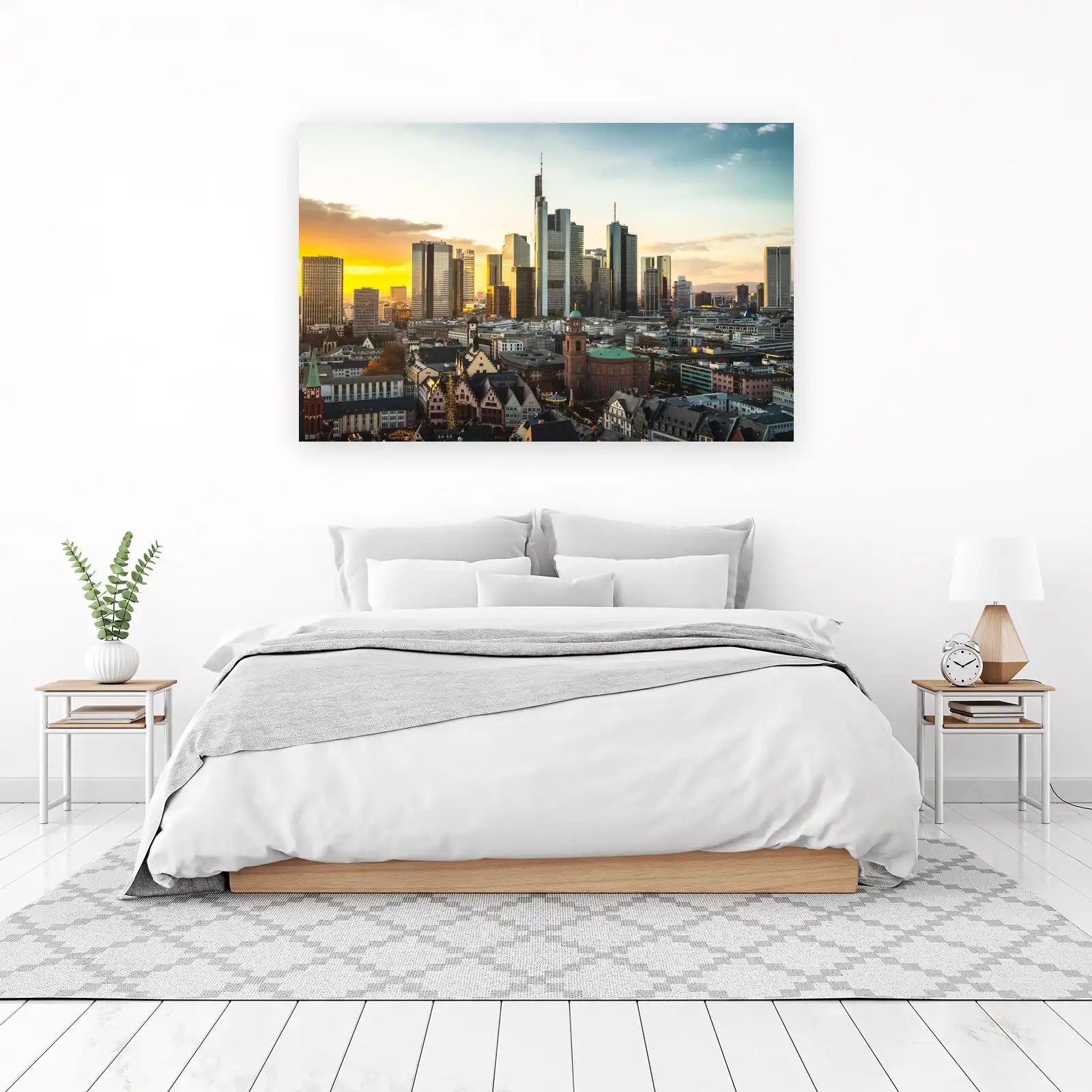 Frankfurt Skyline Sunset Wall Art