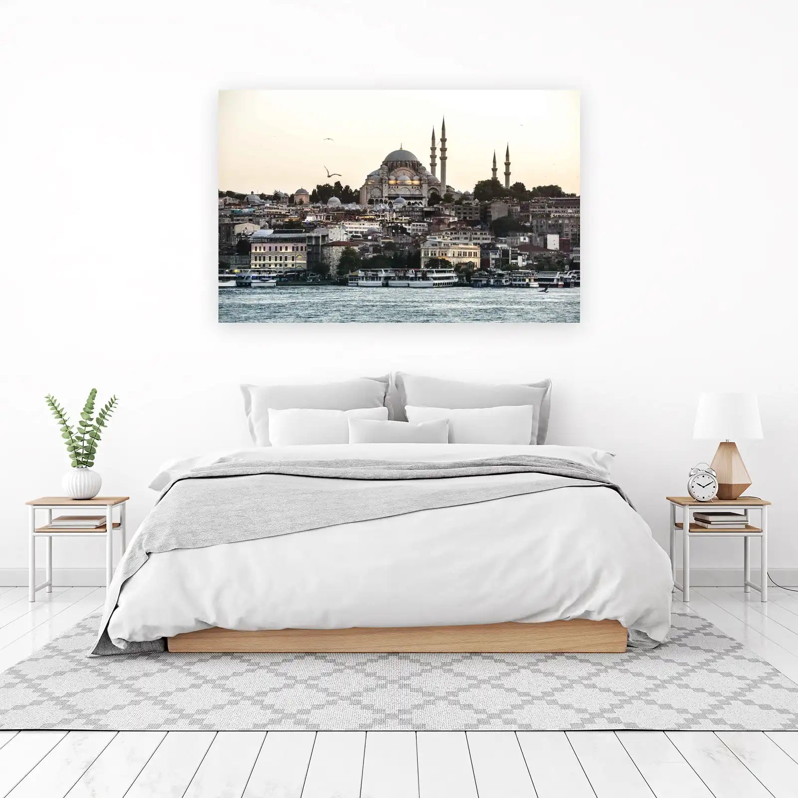 Istanbul Skyline Mosque Seagulls Wall Art