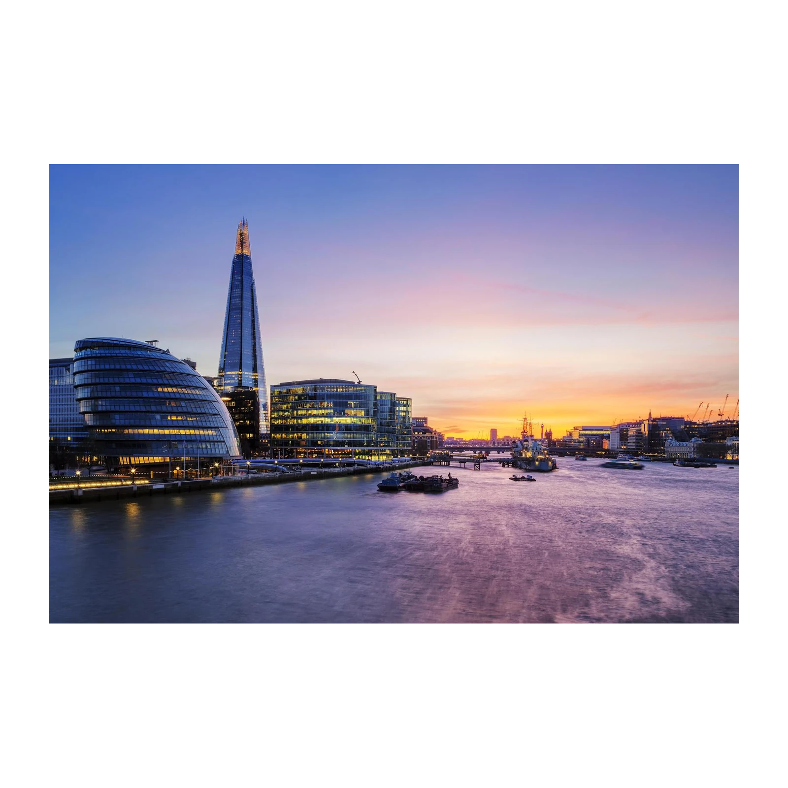 London Skyline Sunset Cityscape Wall Art
