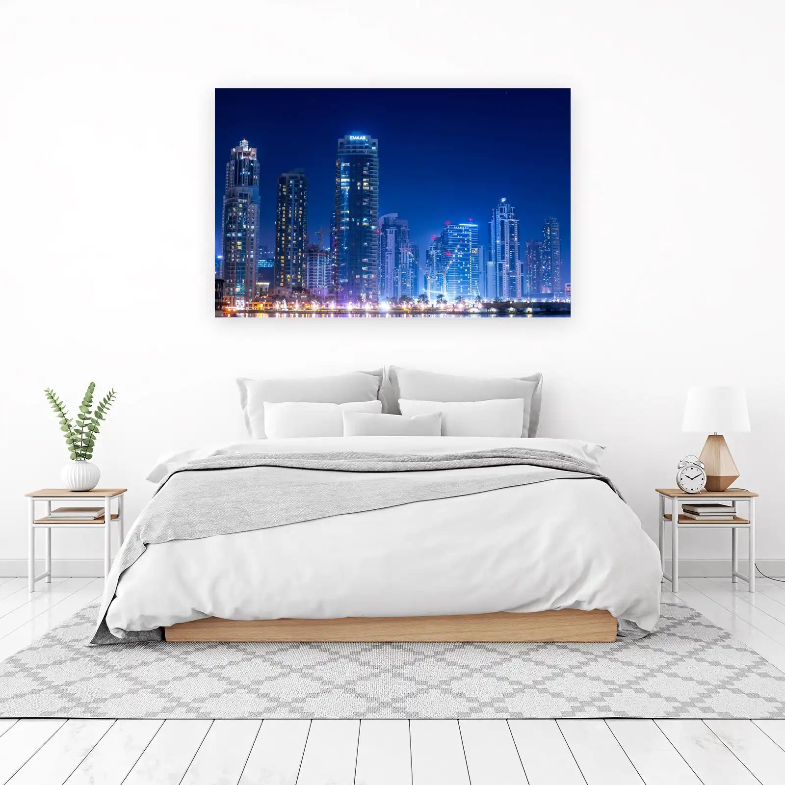 Stunning Dubai Skyline Night Wall Art